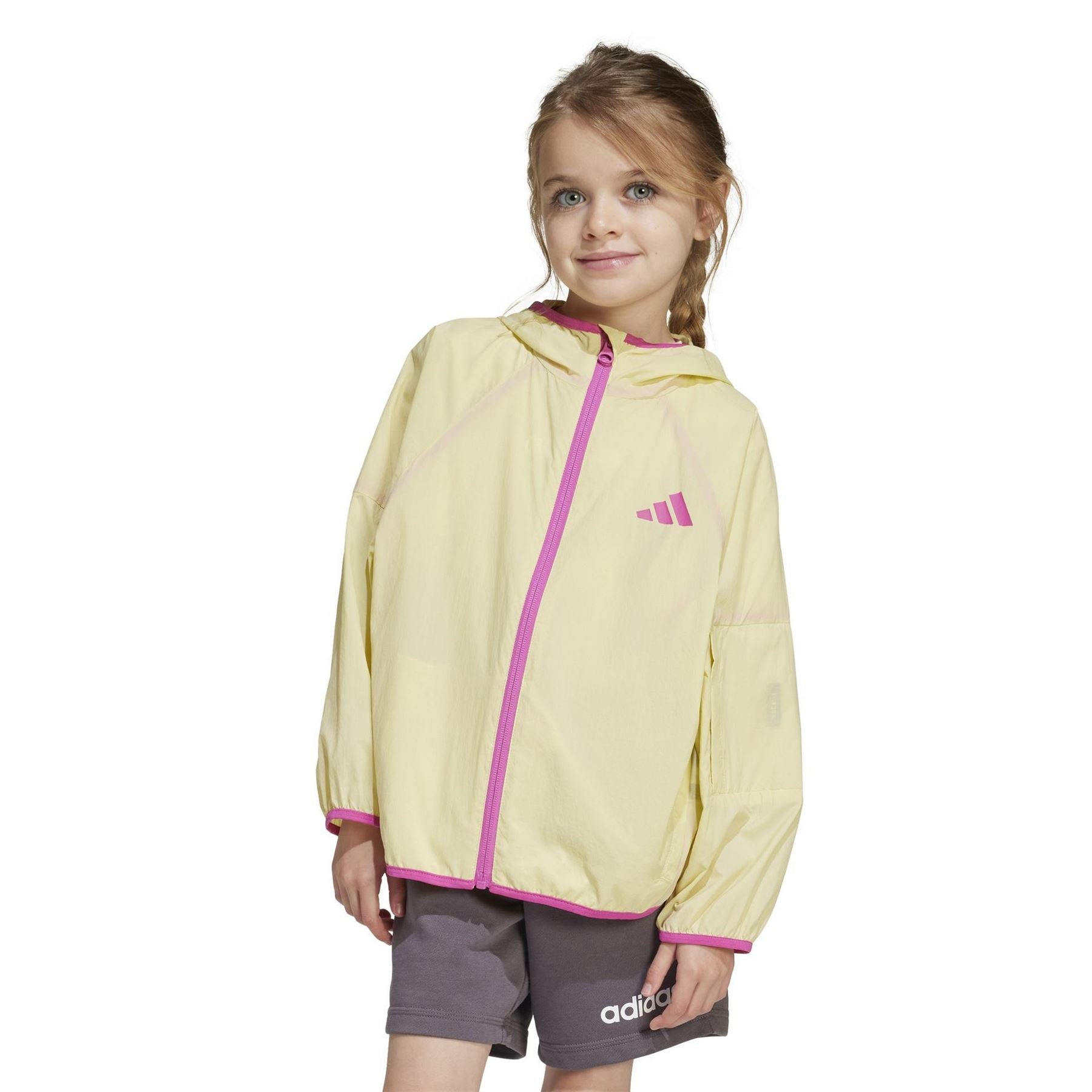 adidas Solid Patterned Full Zipper Windbreaker Jacket