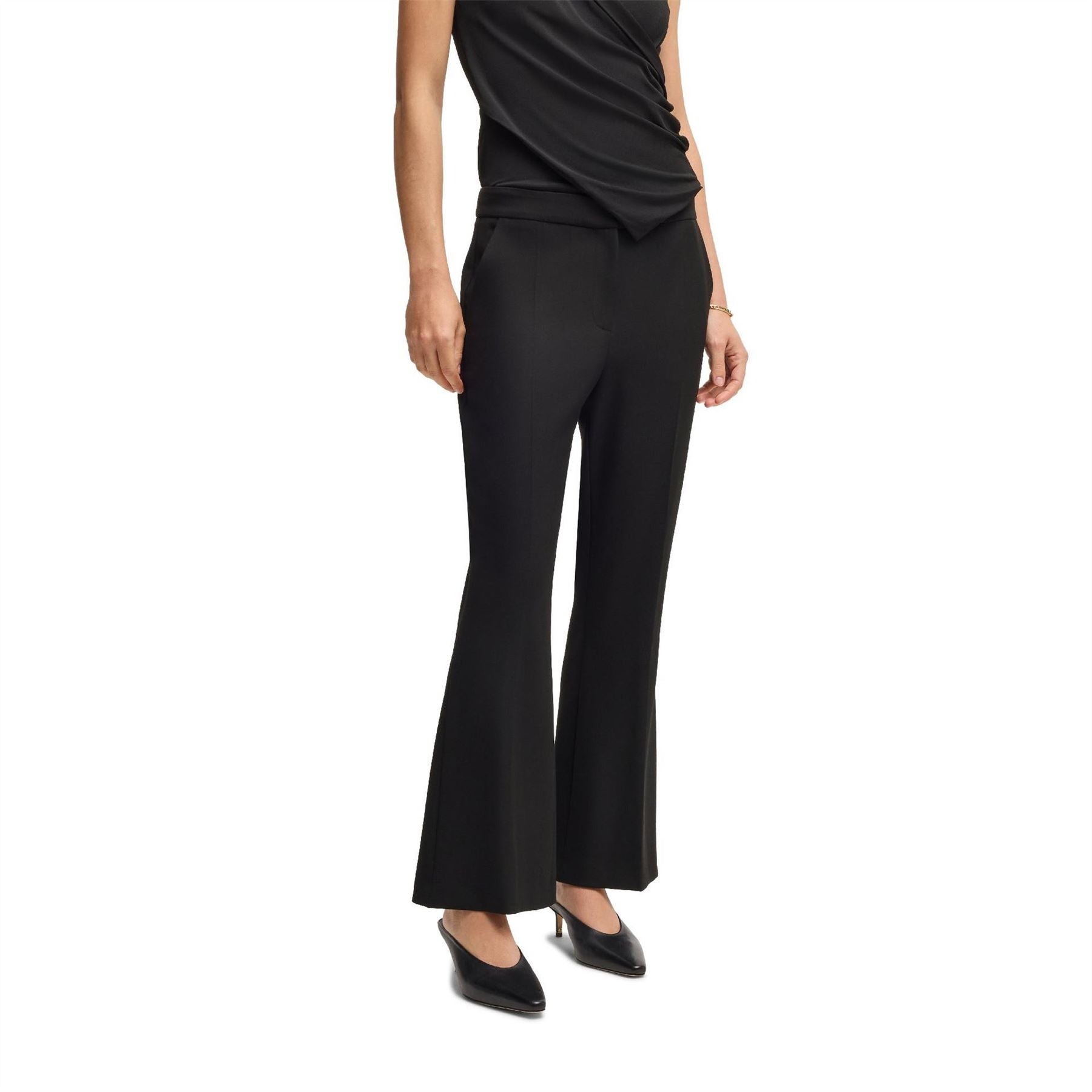 Boss Timasa1 Solid Patterned Straight Leg Trousers