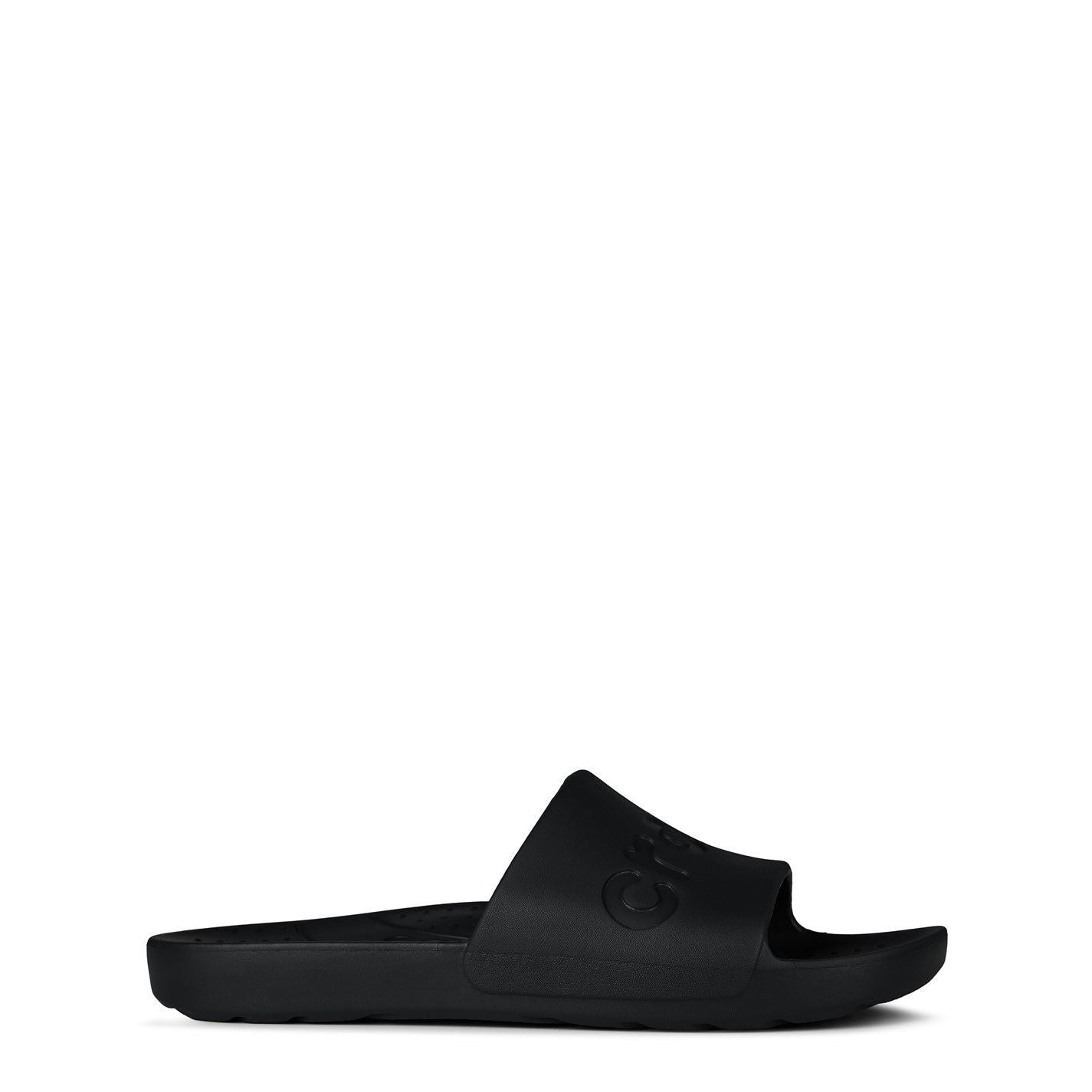 Crocs Logo Print Open Toe Flat Heel Slides