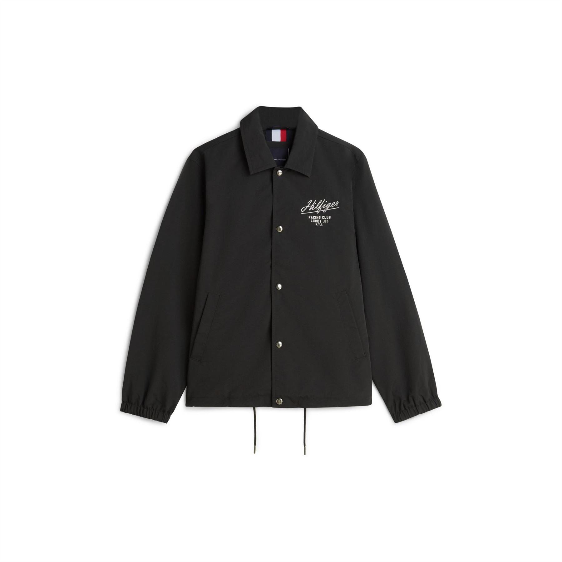 Tommy Hilfiger Solid Patterned Snap Button Coach Jacket with Front Pocket