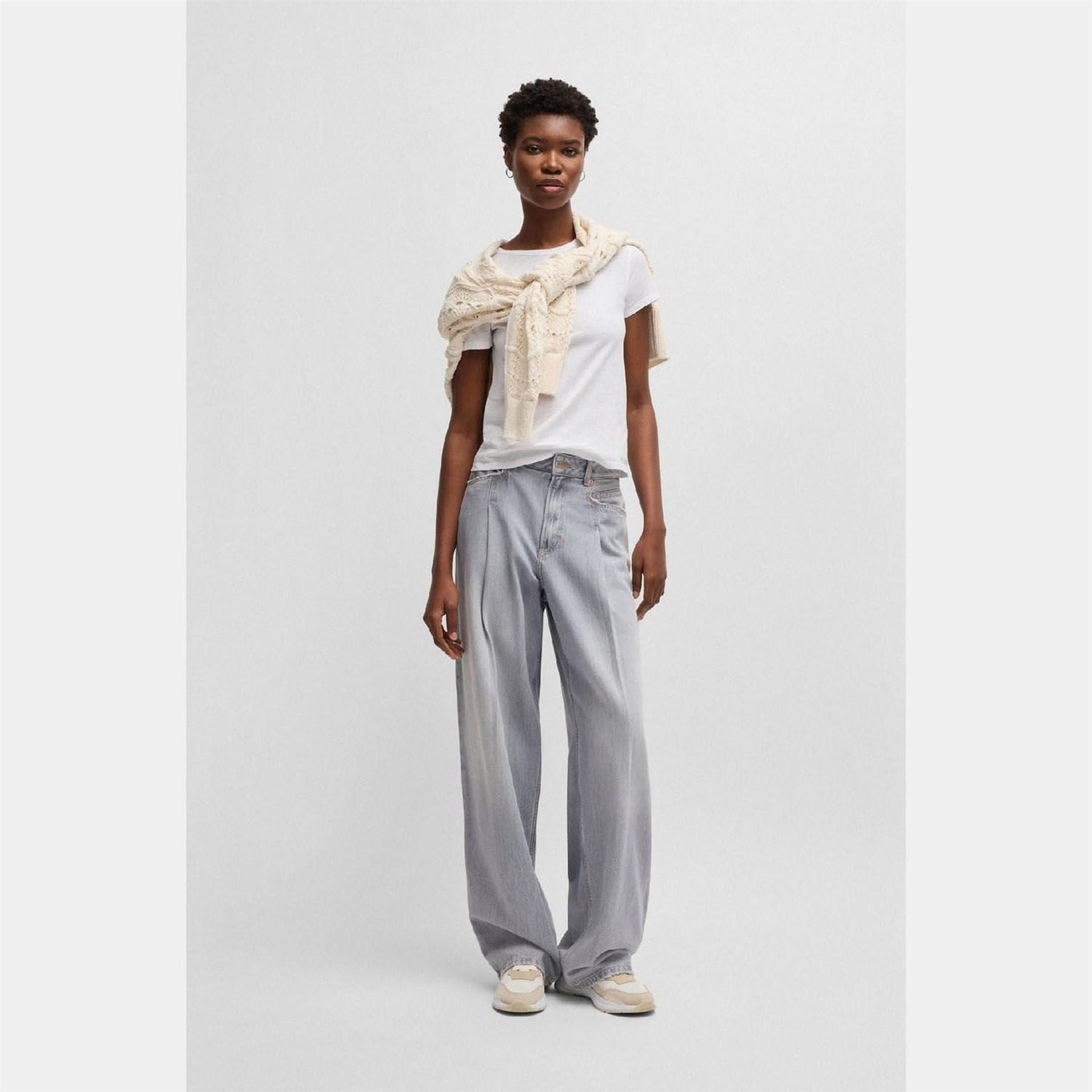 Boss Elsa Regular Fit T-Shirt In Slub Cotton