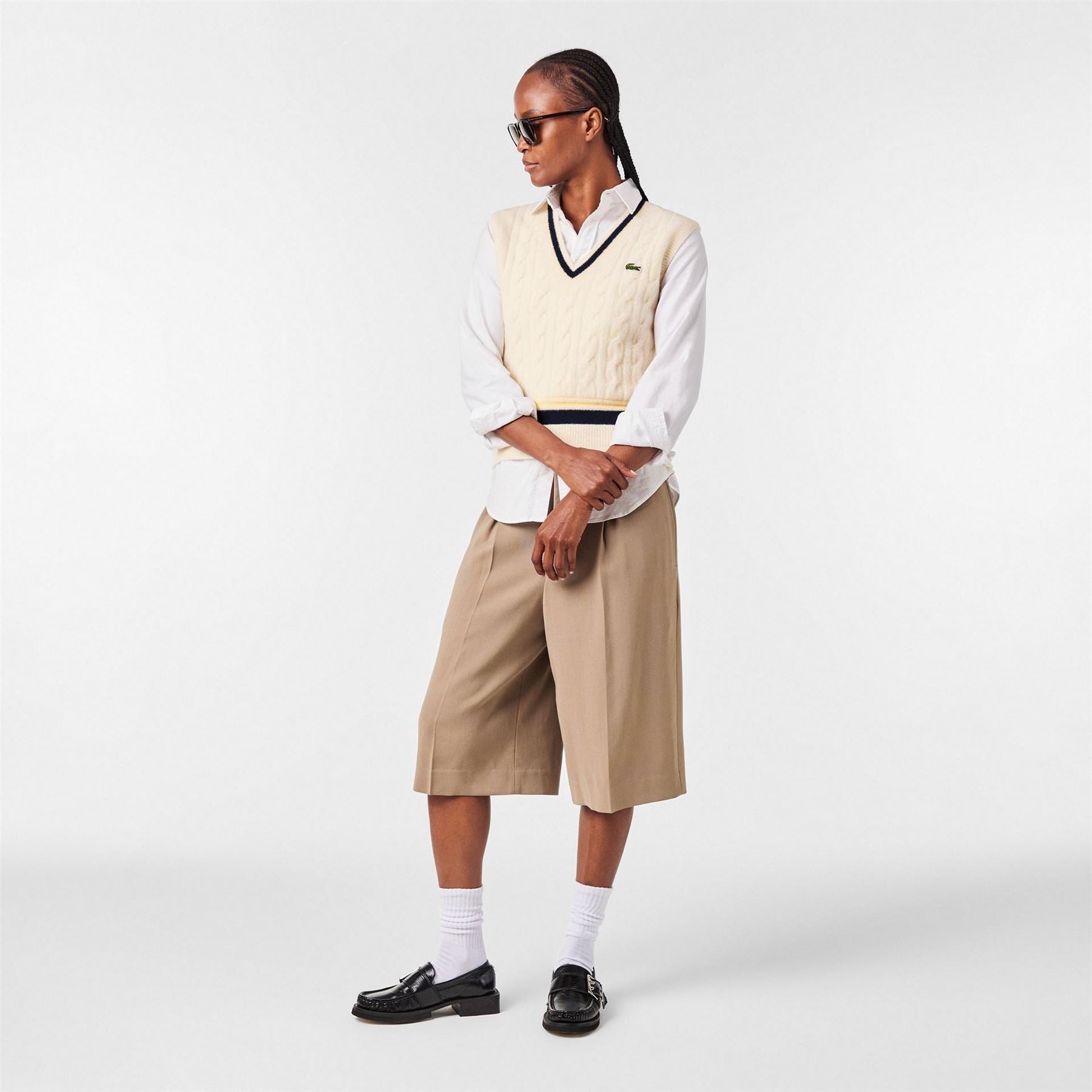 Lacoste Cable Knit Gilet with Logo