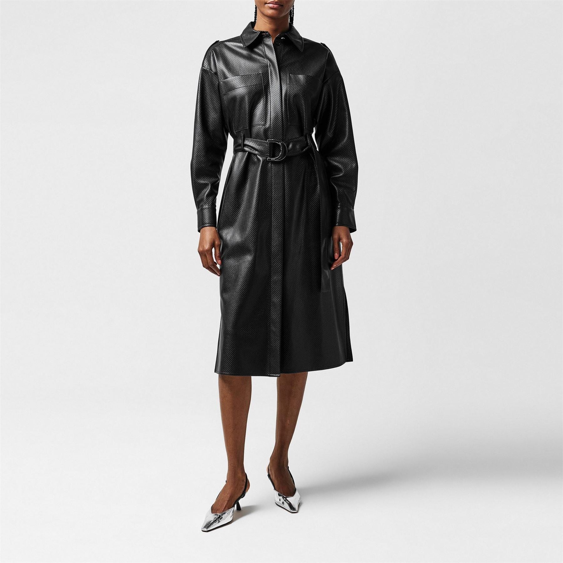 Boss Delaxa Dress, Synthetic Coated Faux Leather