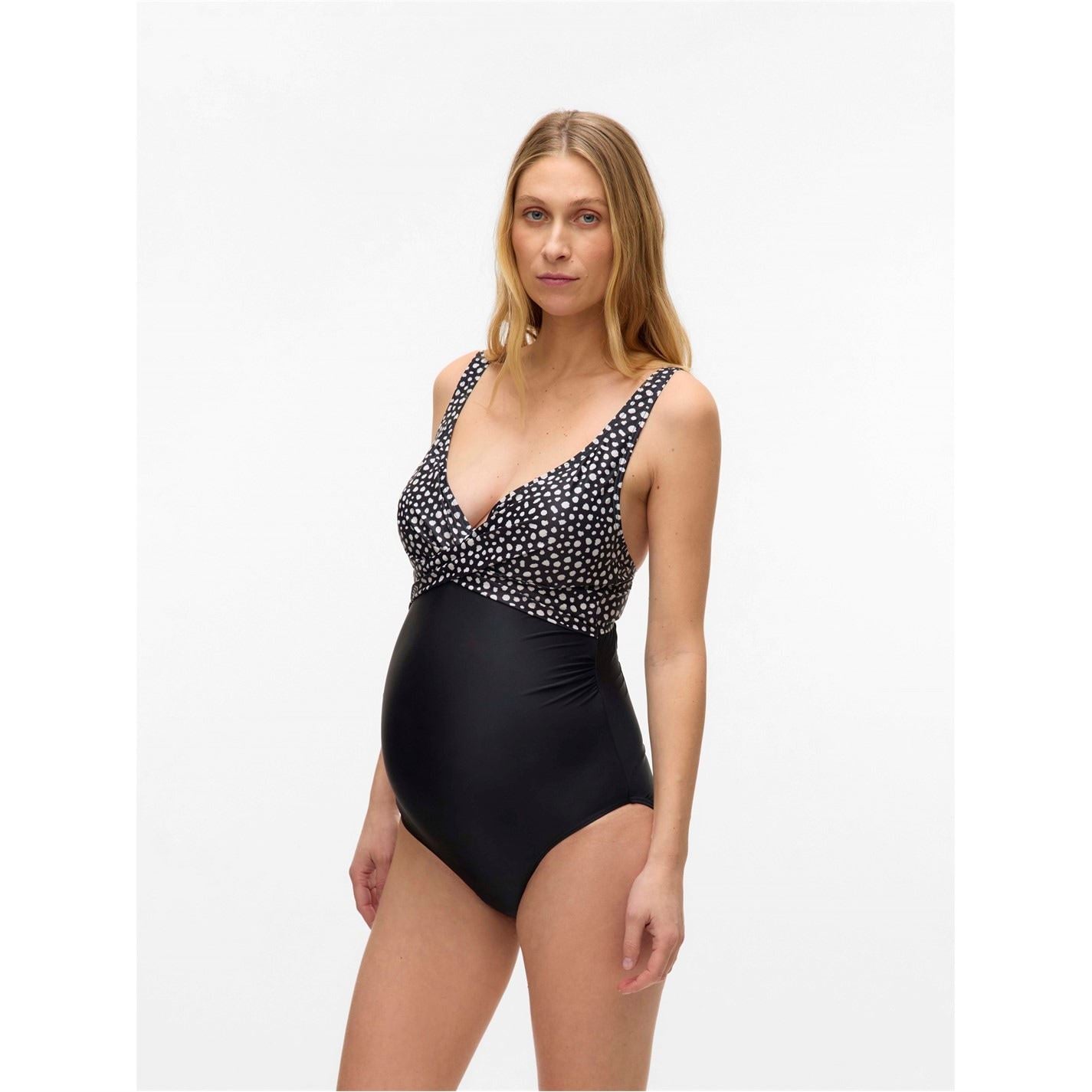 Mamalicious V-Neck Polka Dot Swimsuit