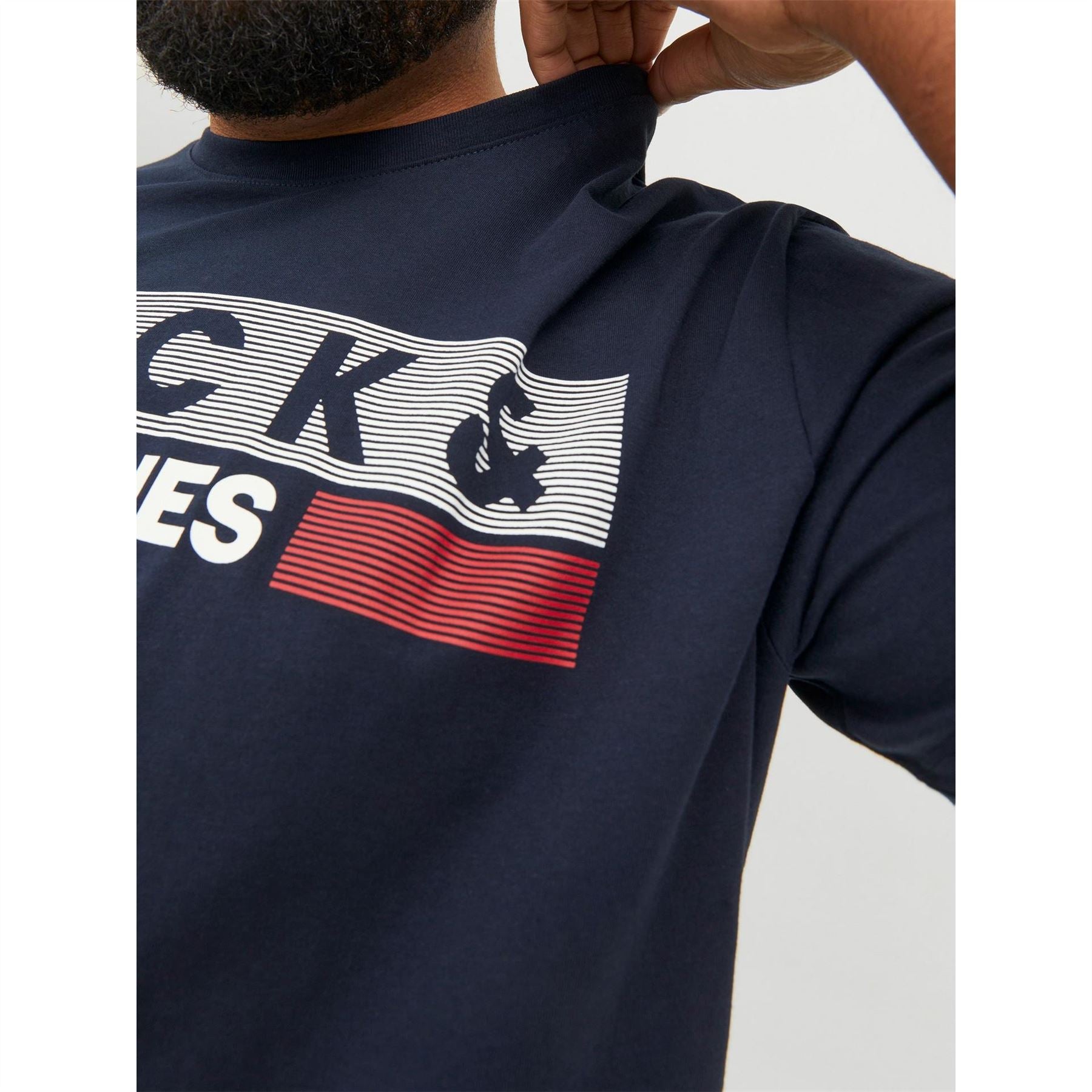 Jack and Jones Mens Short Sleeve Logo T-Shirt Plus Size