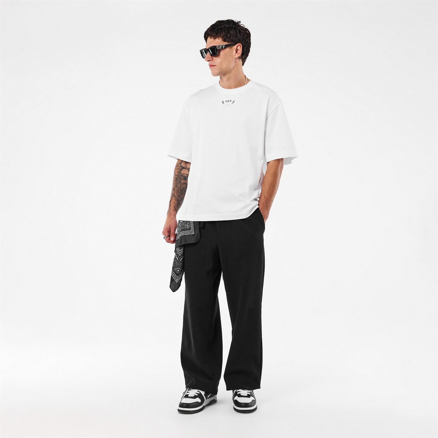 Off White Bandana Crew Neck Short Sleeve T-Shirt