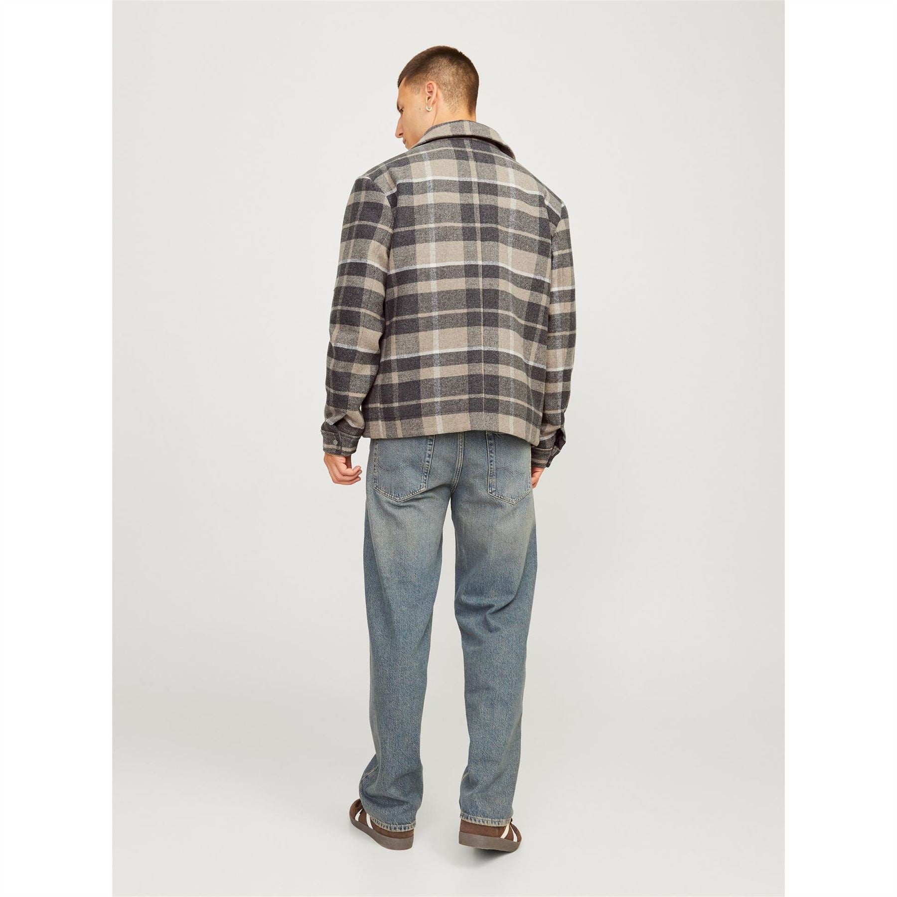Jack and Jones Plaid Wool Blend Russel Jacket