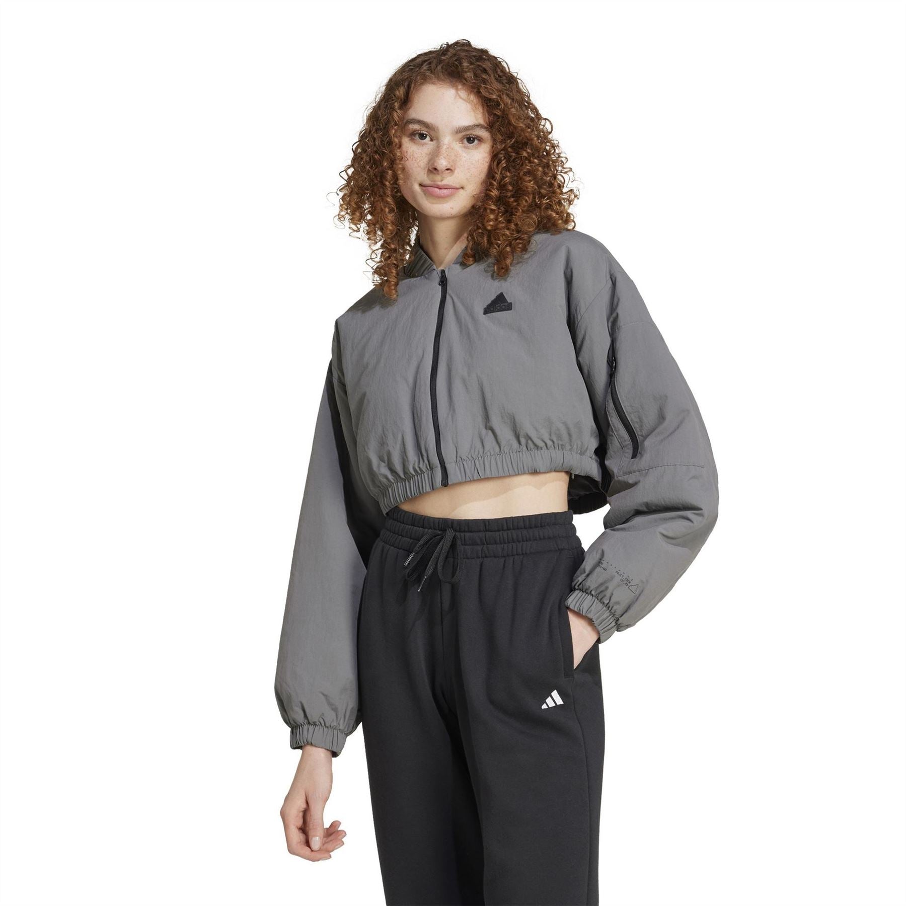 adidas City Escape Padded Cropped Bomber Jacket