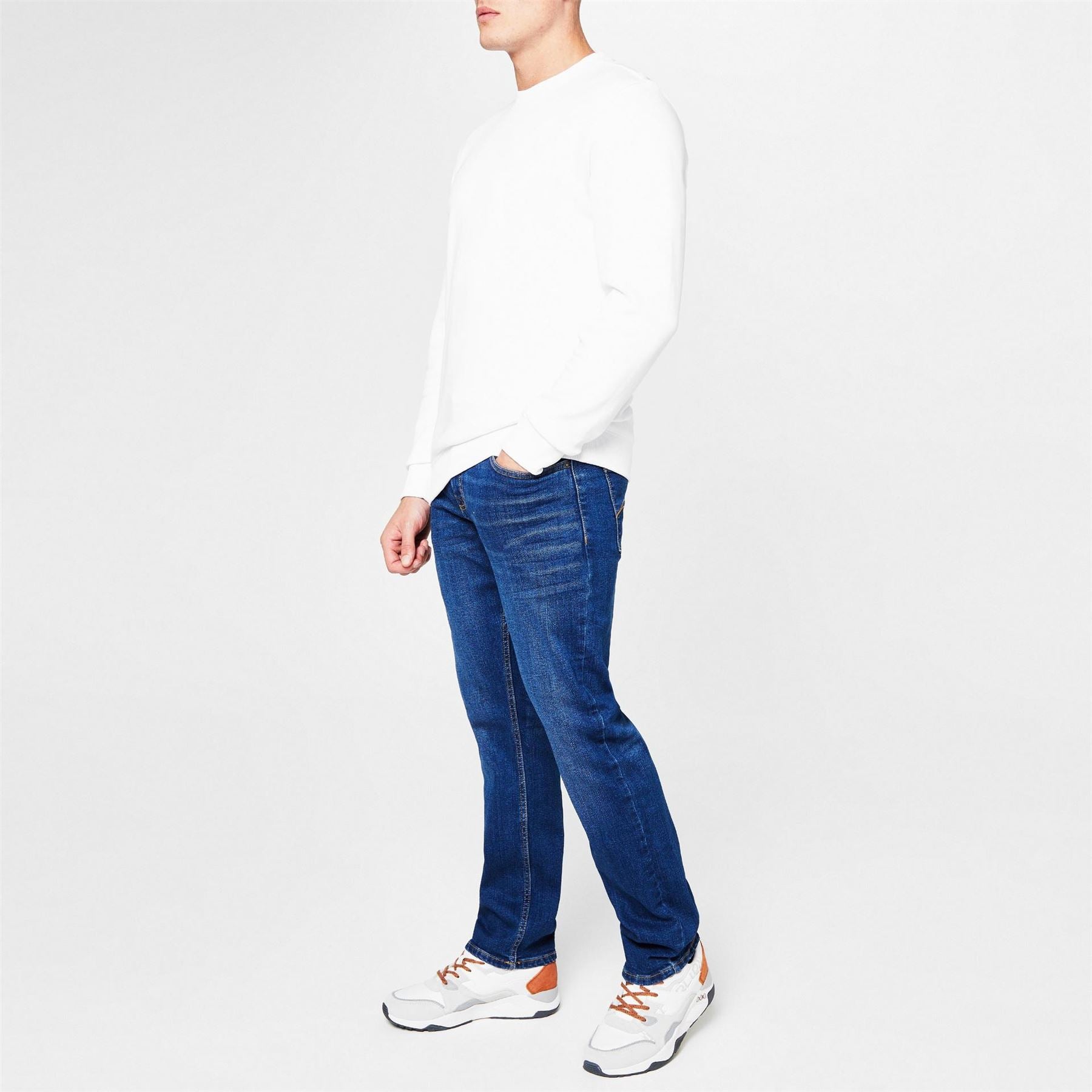 Lee Cooper Mens Belted Jeans