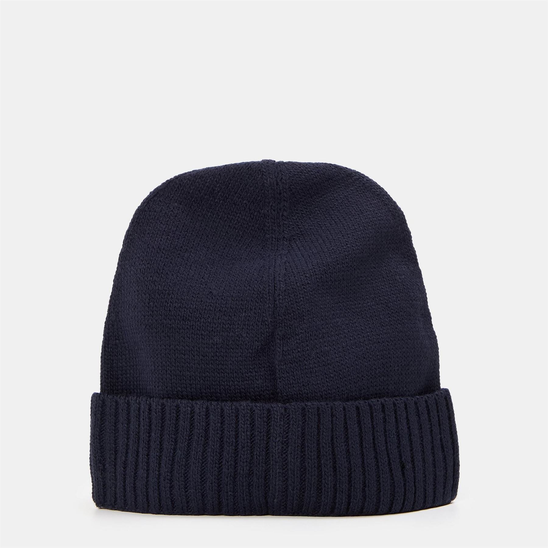 Boss Asport Wordmark Embroidered Logo Soft Feel Ribbed Cord Effect Turn Up Brim Beanie