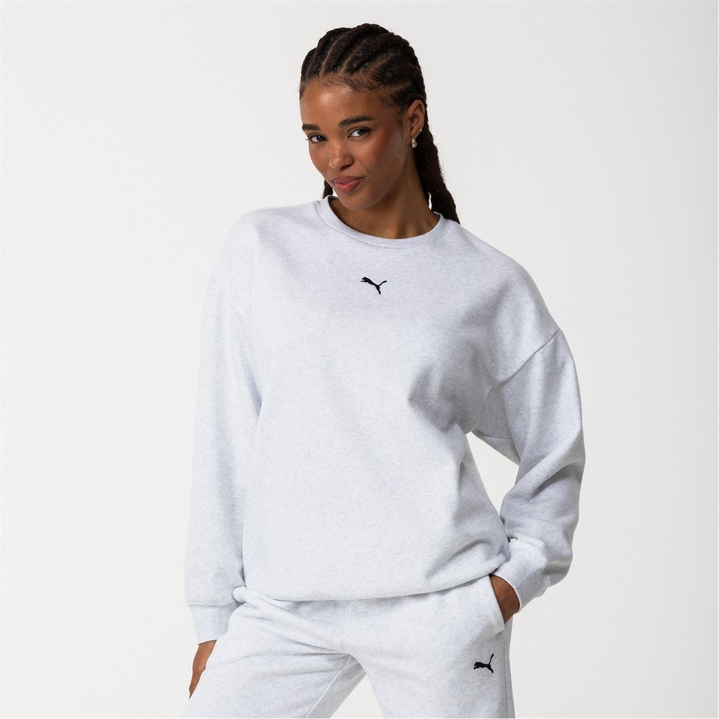 Puma Womens Ess Oversized Crew Fl Sweatshirt