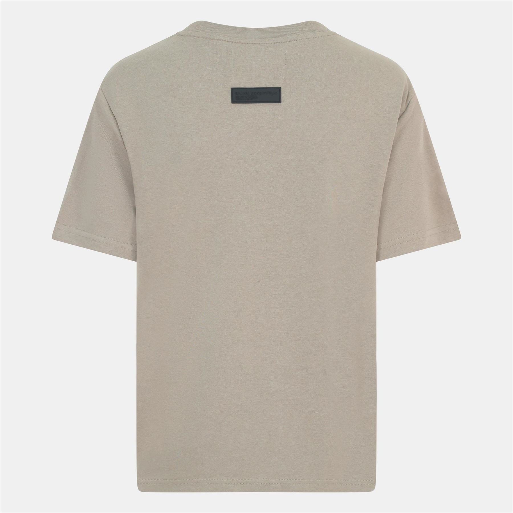 Blank Essentials Lettering Crew Neck Ribbed Collar Short Sleeve Boyfriend T-Shirt