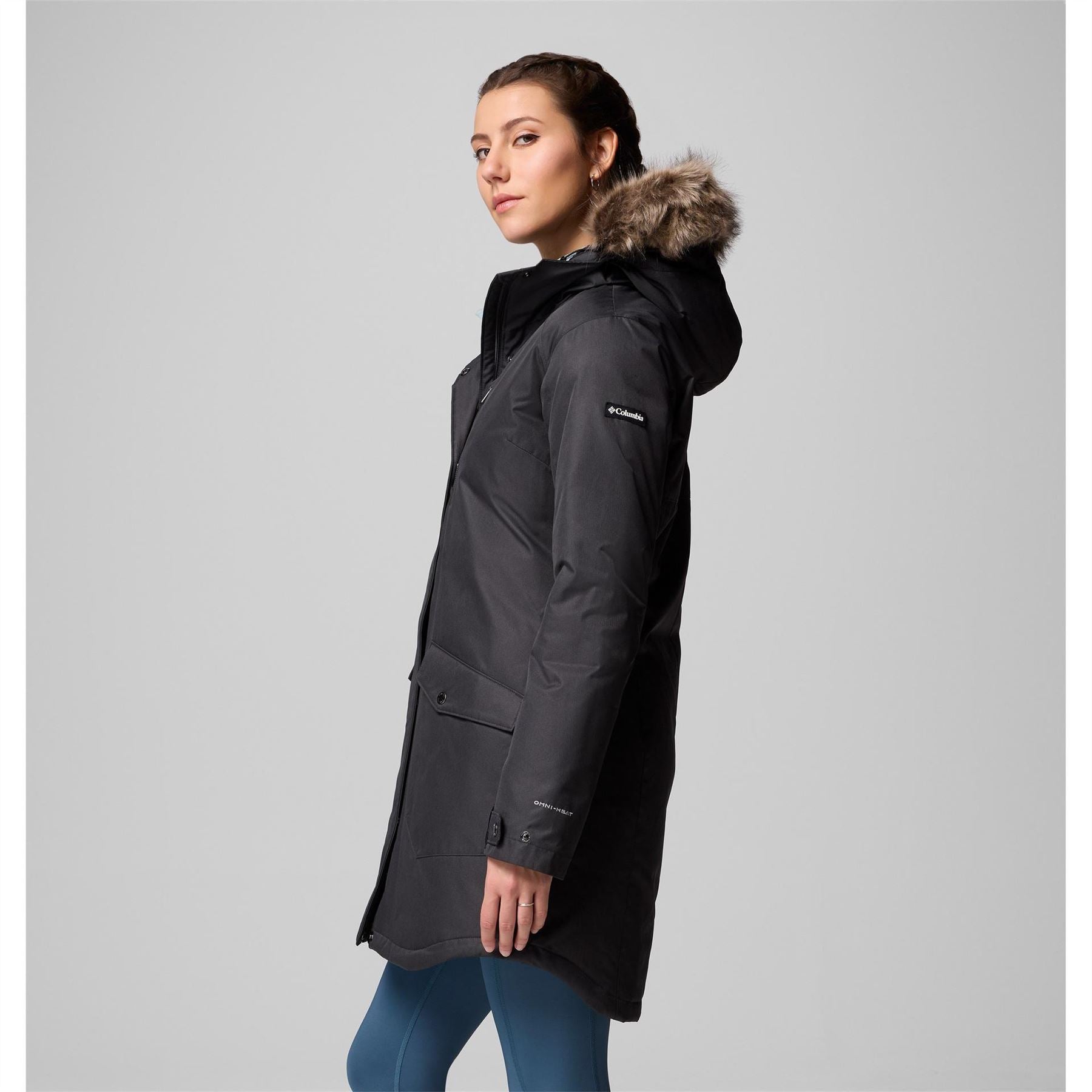 Columbia Womens Suttle Mountain Hooded Solid Patterned Down Jacket
