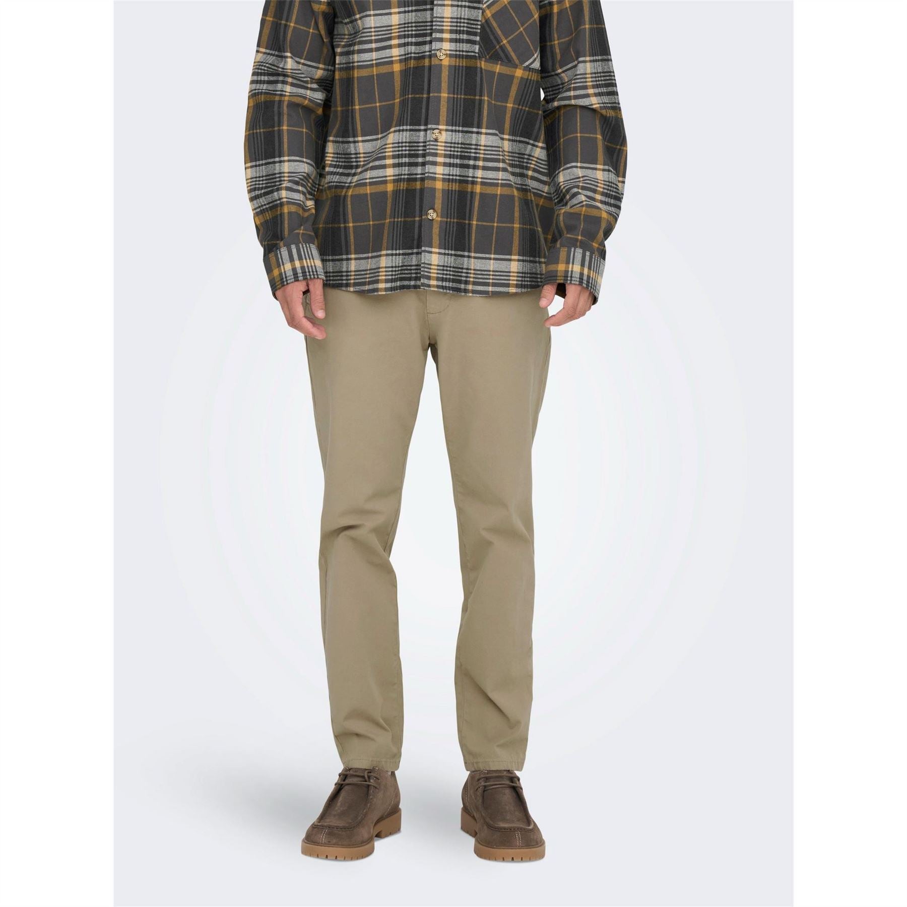 Only Solid Patterned Straight Chinos