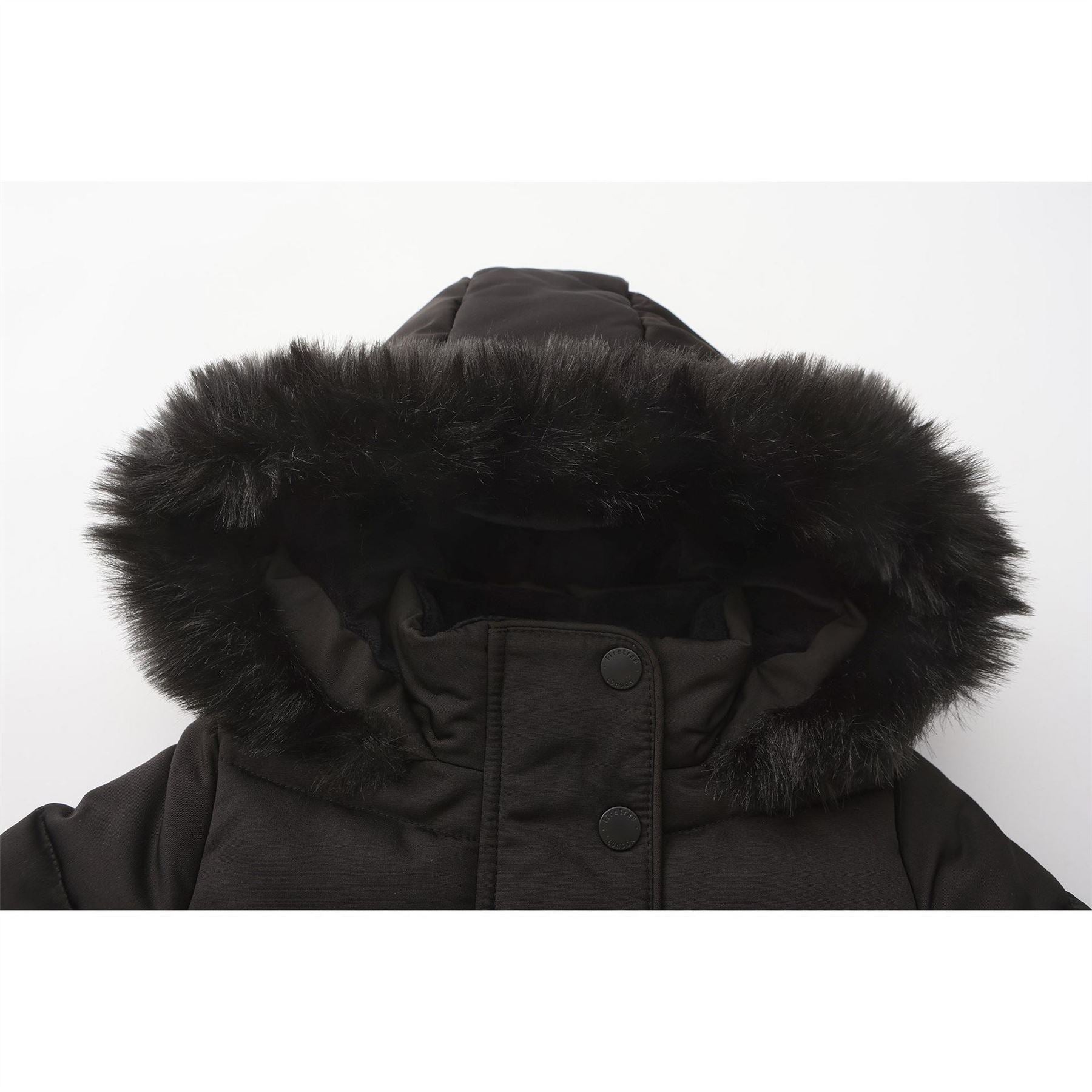 Firetrap Faux Fur Trim Detachable Hood Long Sleeve Short Puffer Jacket