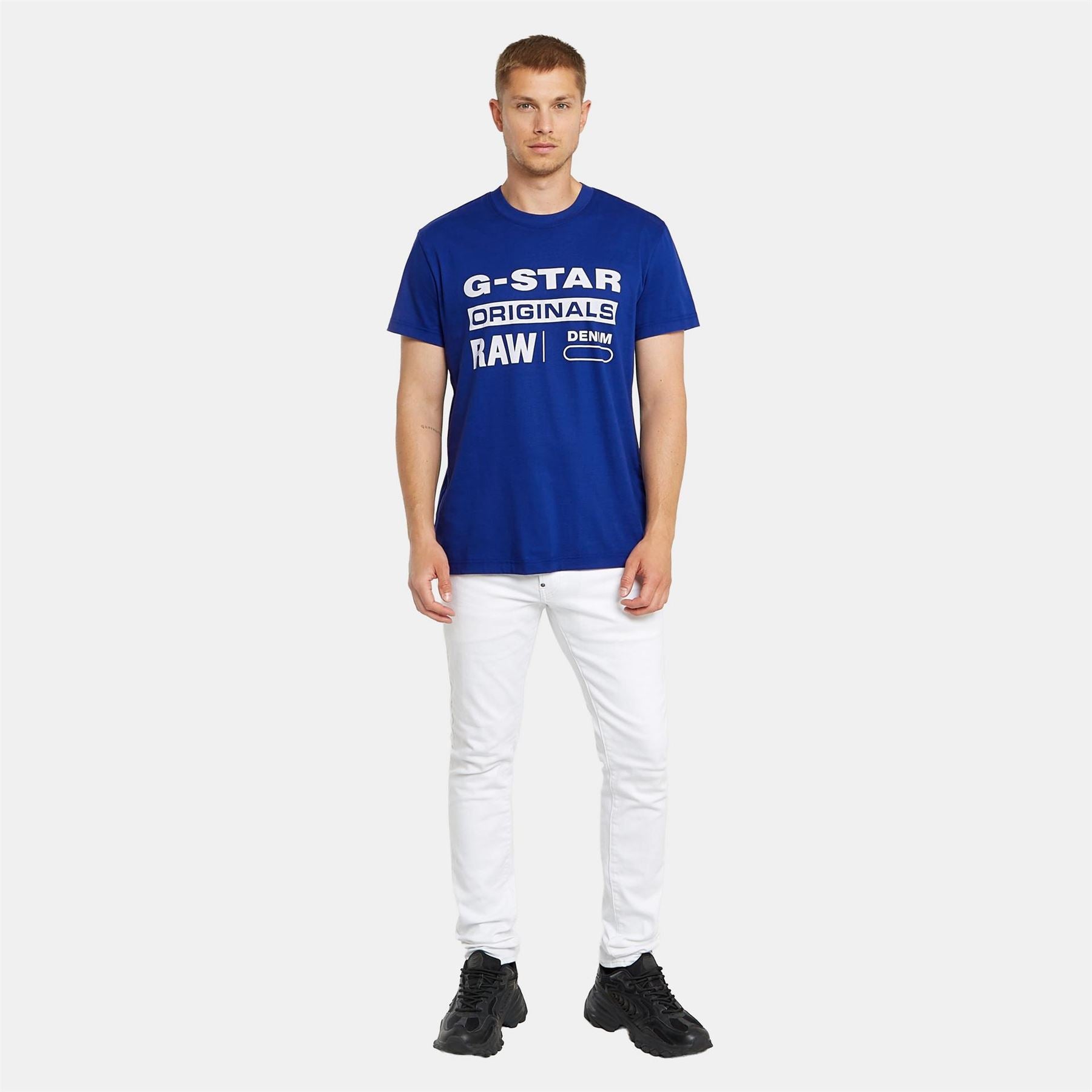 G Star Originals Printed Logo Crew Neck Short Sleeve T-Shirt