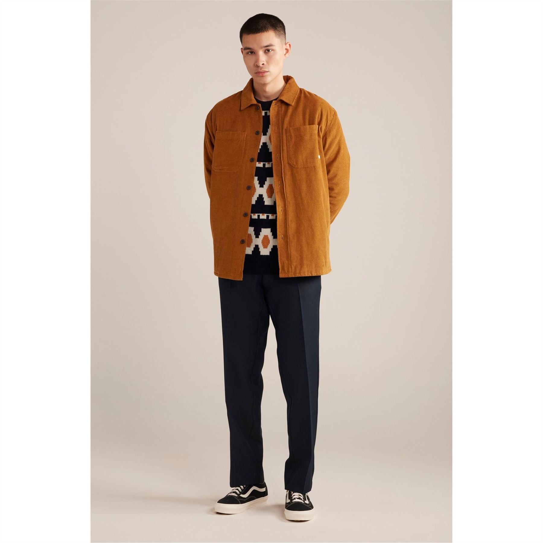 Farah Kitz Fairisle Crew Neck Relaxed Fit Sweater
