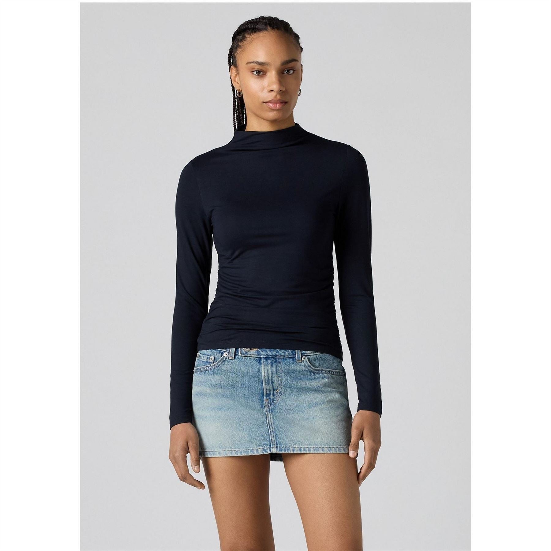 Levis Nina Mock Neck Long Sleeve Slim Fit T-Shirt