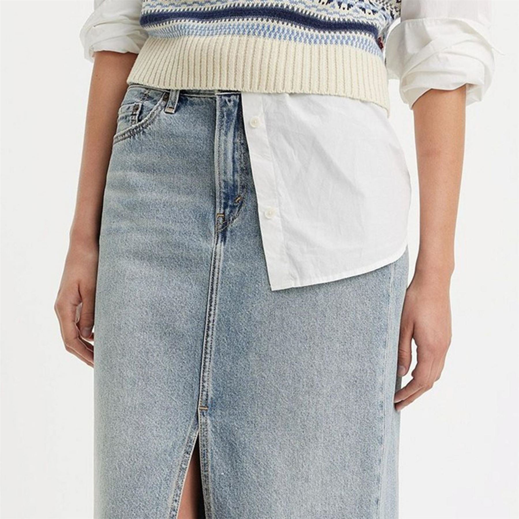 Levis Ankle Column Denim Skirt