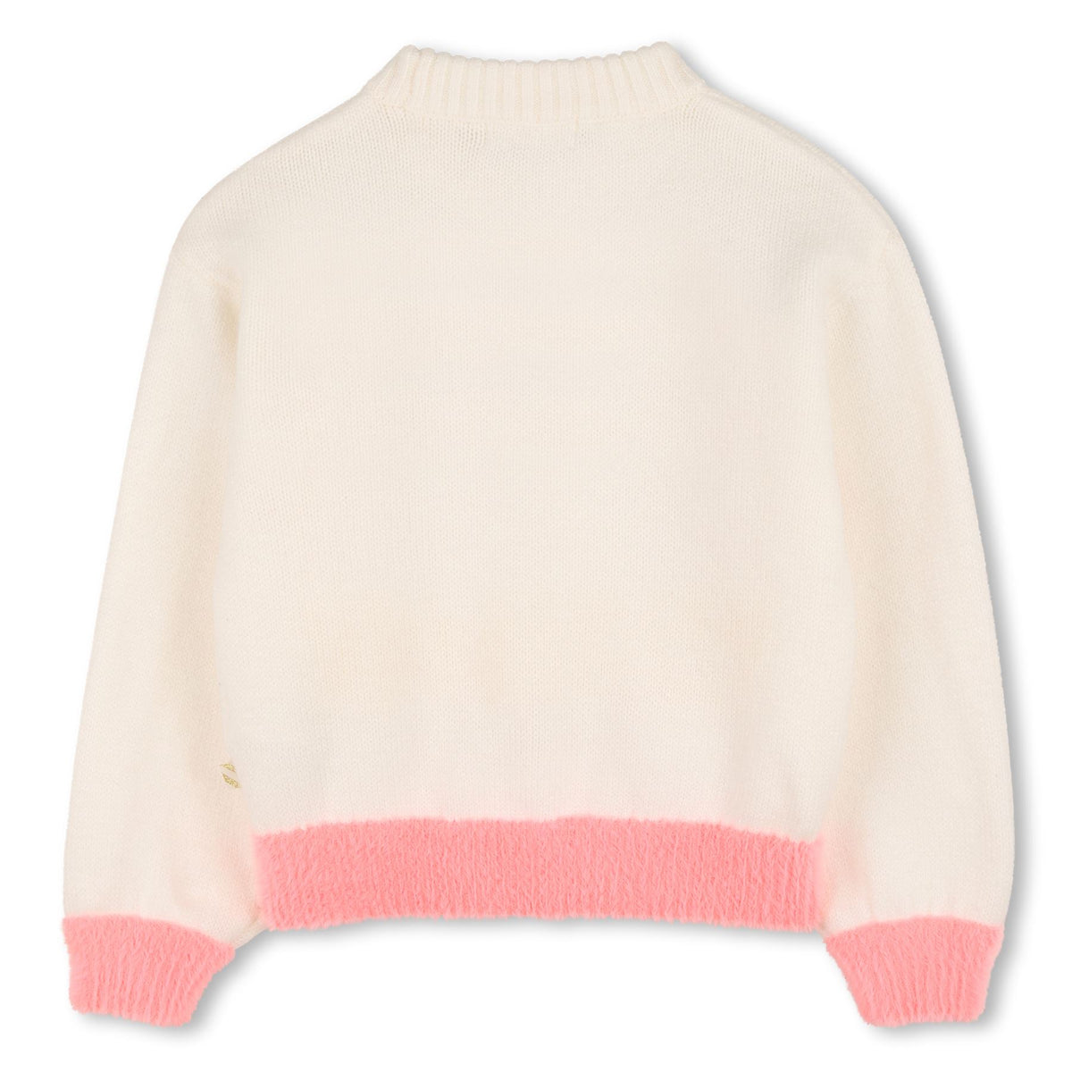 Billieblush Lettering Crew Neck Ribbed Collar Long Sleeve Sweater