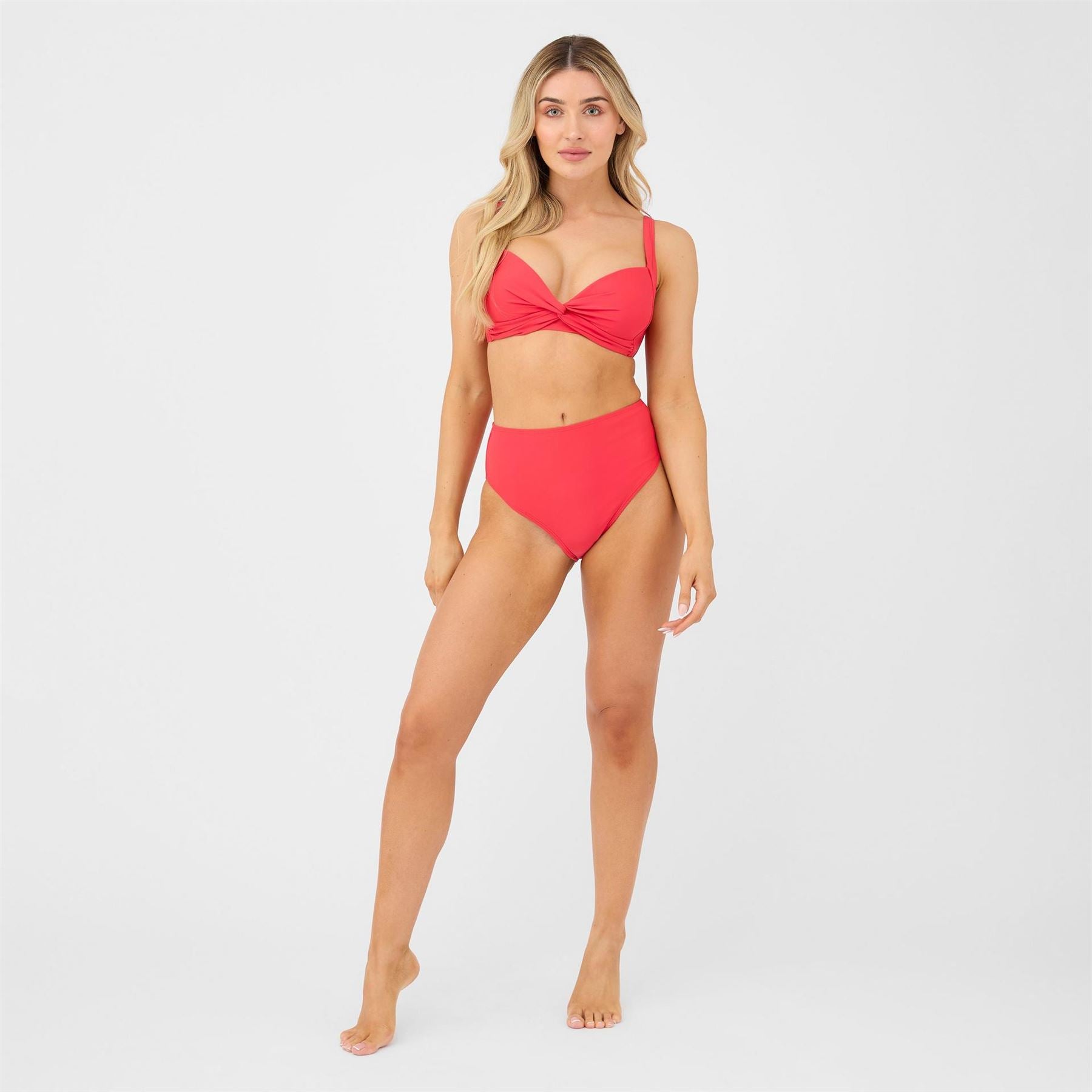 Be You Womens High Waist High Leg Bikini Bottoms