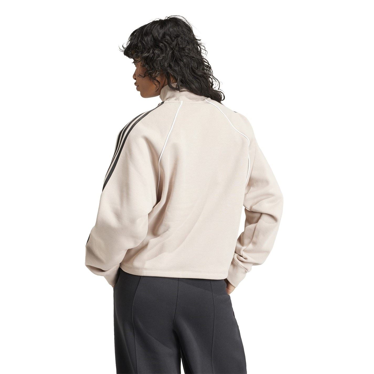 adidas Originals Half-Zip Relaxed Fit Raglan Sleeve Sweatshirt