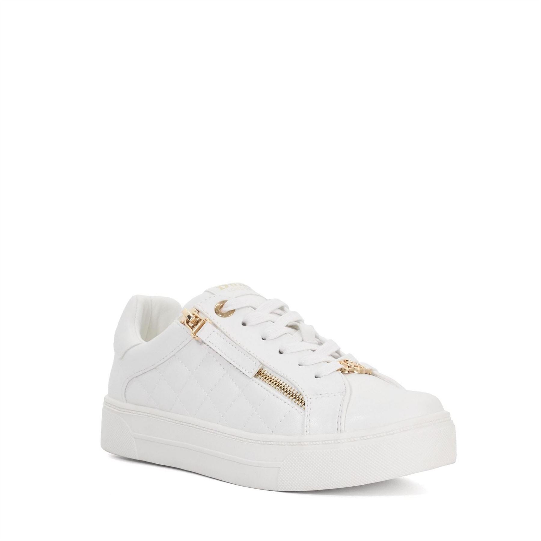 Dune London Quilted Flatform Lace Up Trainers