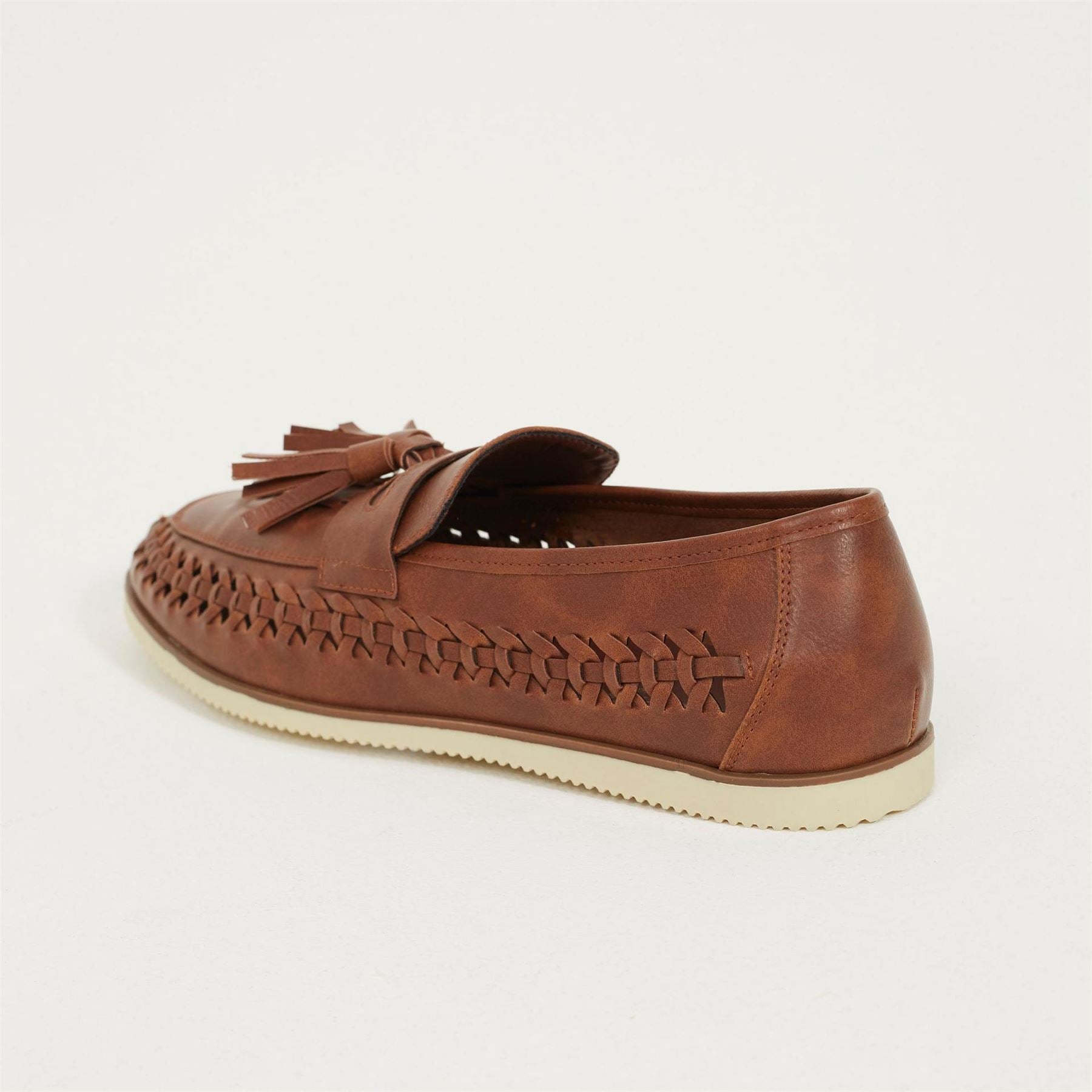 Brave Soul Mens Faux Leather Woven Loafer