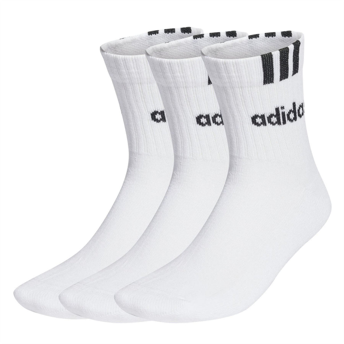 adidas 3 Stripe Cushioned Half Crew Sock