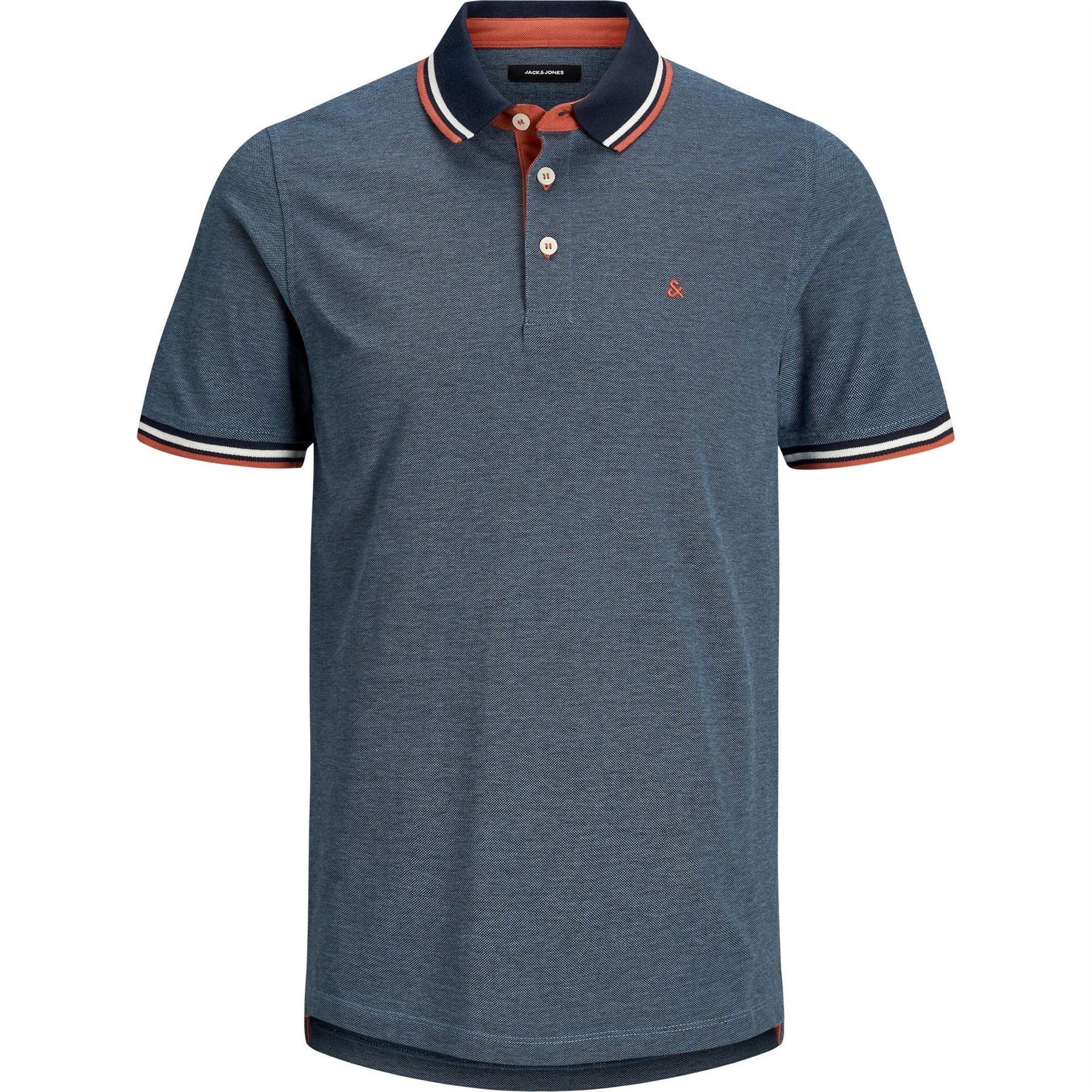 Jack and Jones Paulos Tipped Pique Short Sleeve Polo Shirt