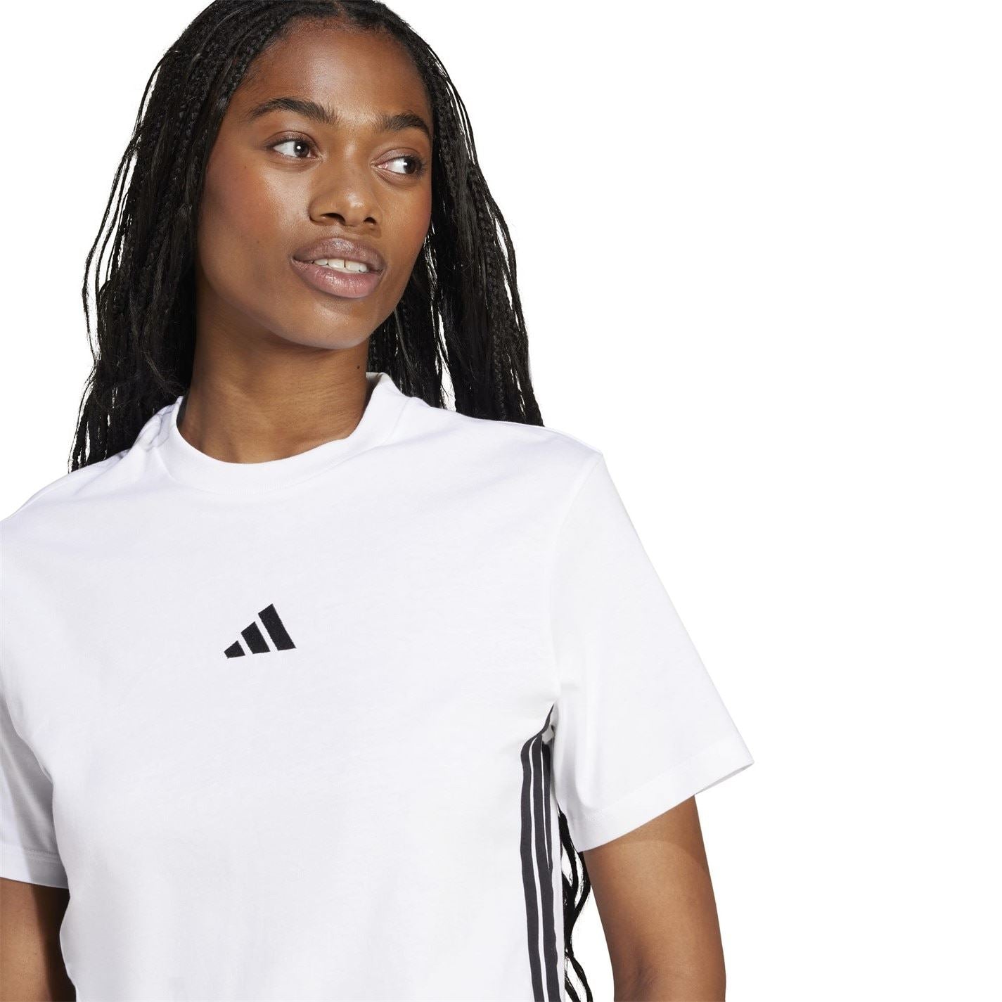 adidas Womens Essentials 3 Stripes Cotton T-Shirt