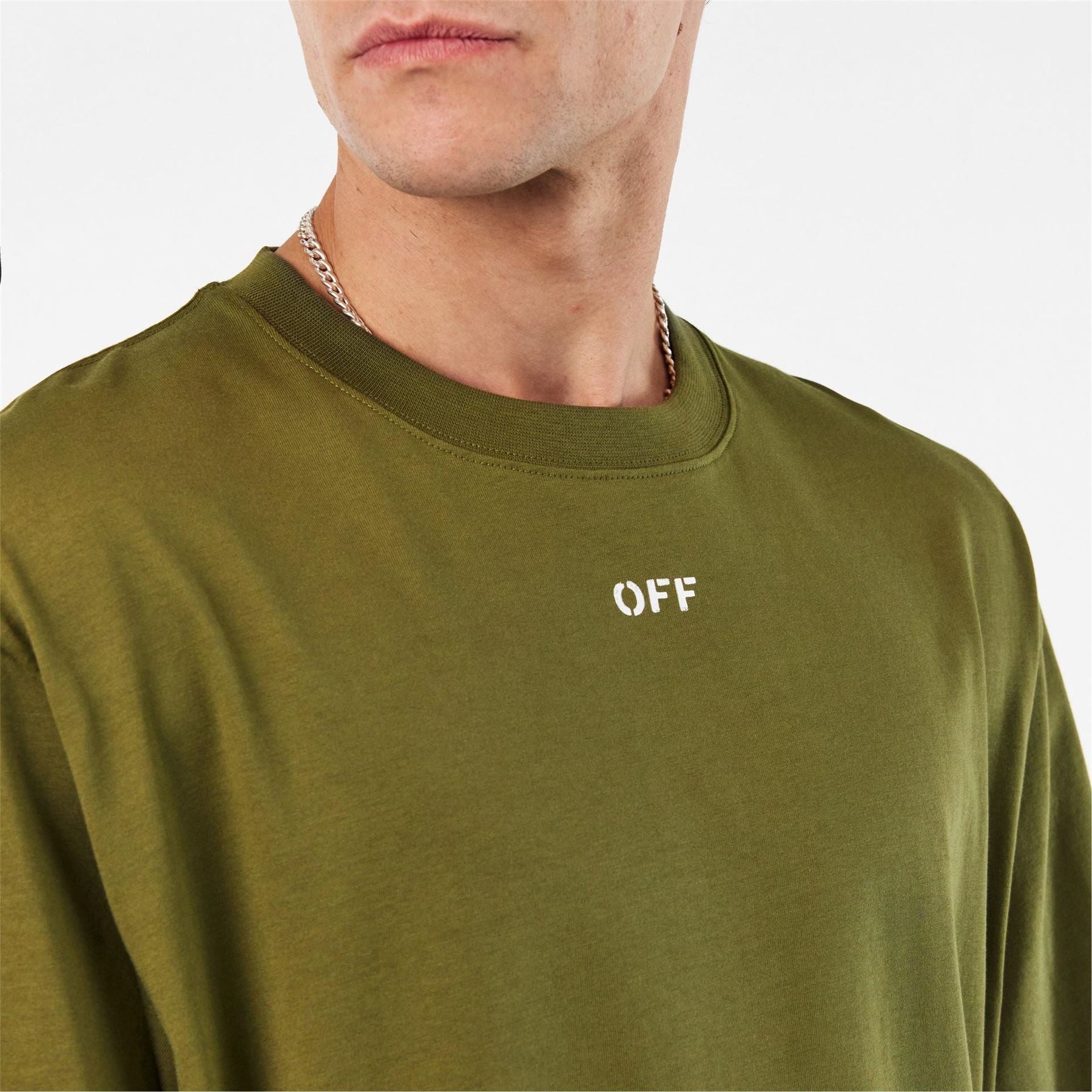 Off White Crew Neck Short Sleeve Skate T-Shirt