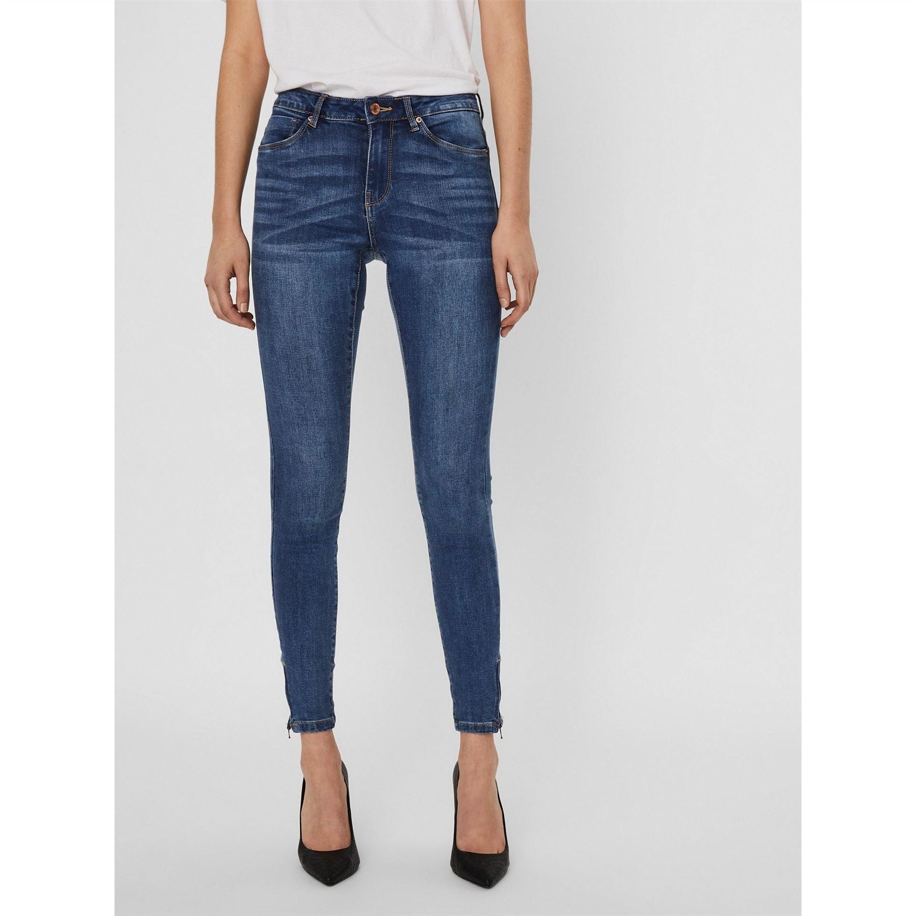 Vero Moda Tilde Midrise Slim Ankle Zipped Skinny Jeans