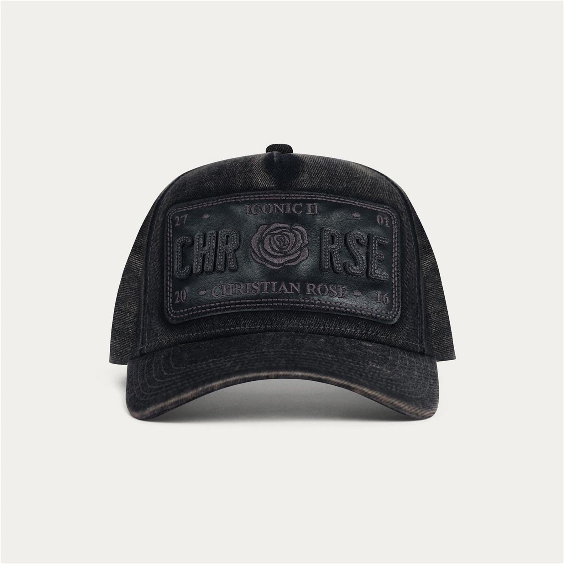Christian Rose Iconic Ii Leather Baseball Cap