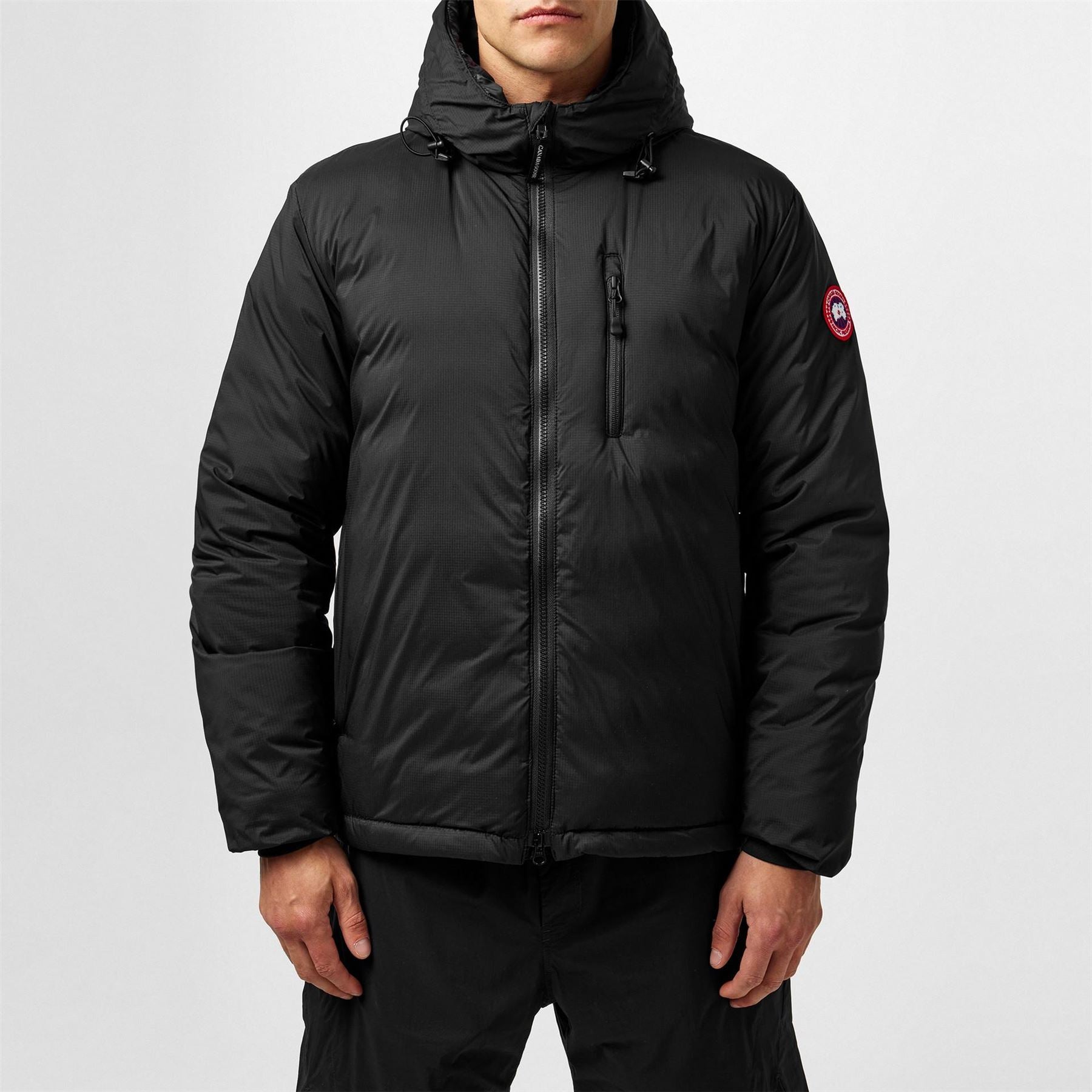 Canada Goose Lodge Down 750 Fill Dwr Wind Resistant Hooded Short Puffer Jacket
