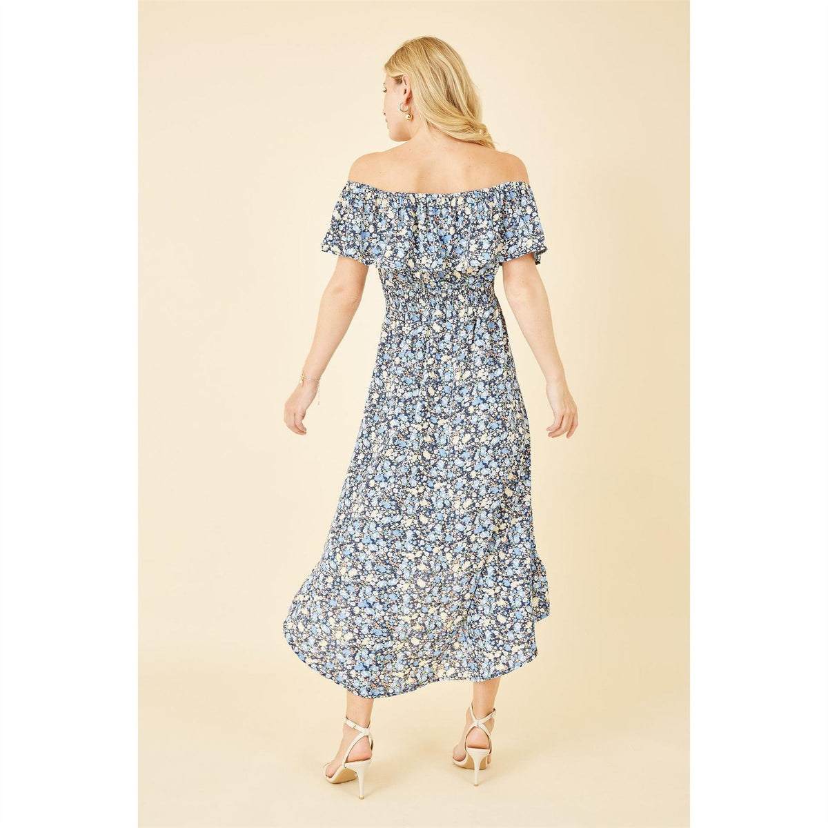 Mela London Floral Ditsy Bardot Midi Dress