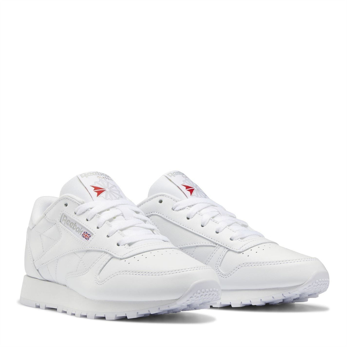 Reebok Classic Leather Lace-Up Trainers with Perforated Detailing