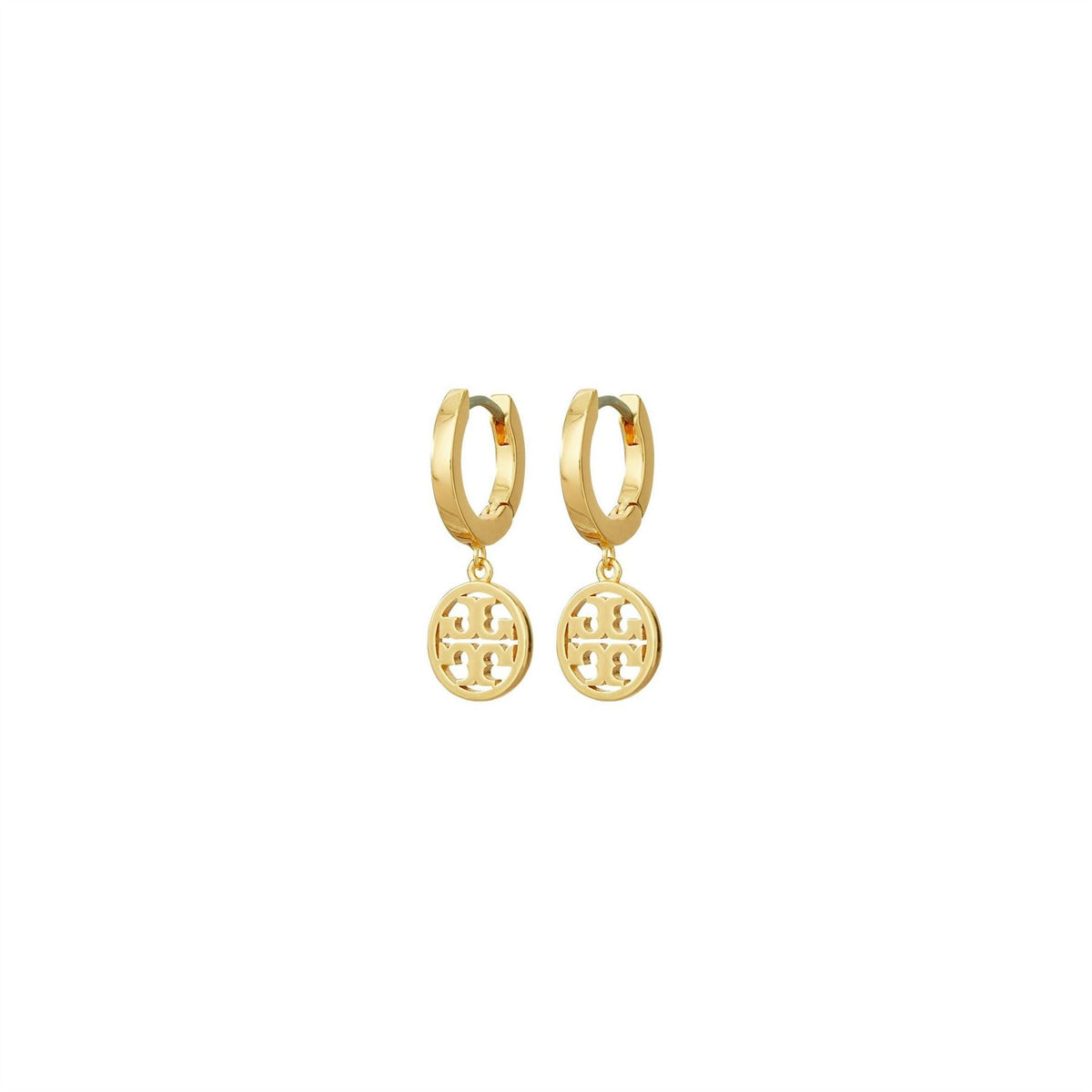 Tory Burch Miller Huggie Earrings with Charm