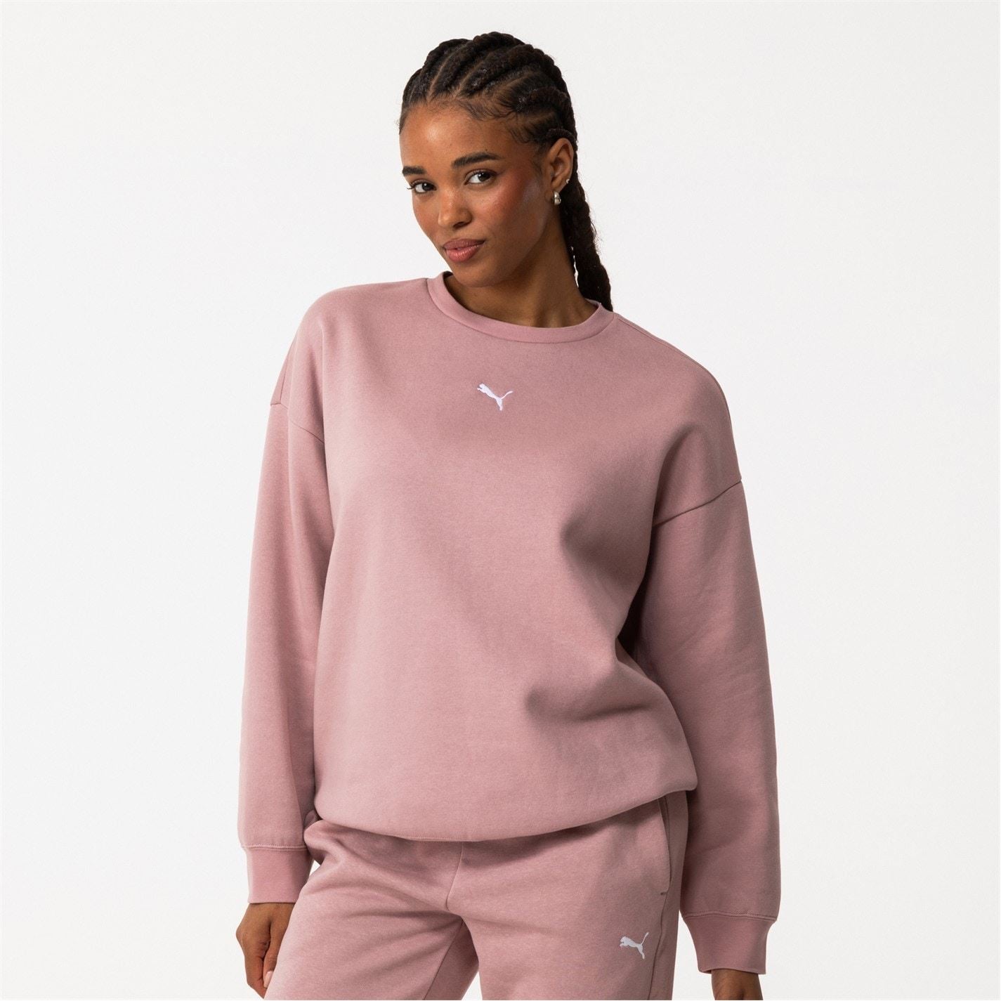 Puma Womens Ess Oversized Crew Fl Sweatshirt