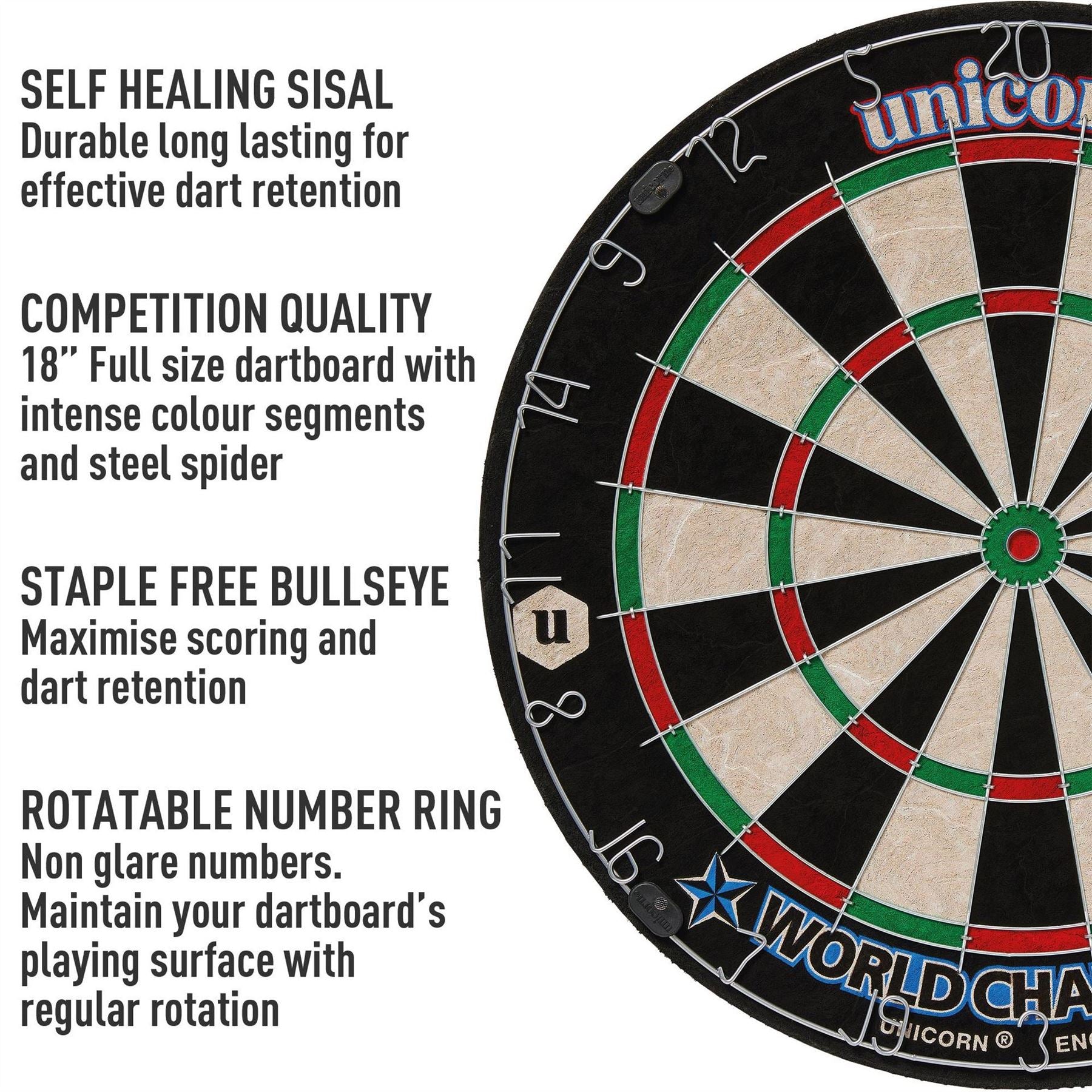 Unicorn Darts Gary Anderson World Champion Dartboard  And  Deluxe Cabinet Set Adults