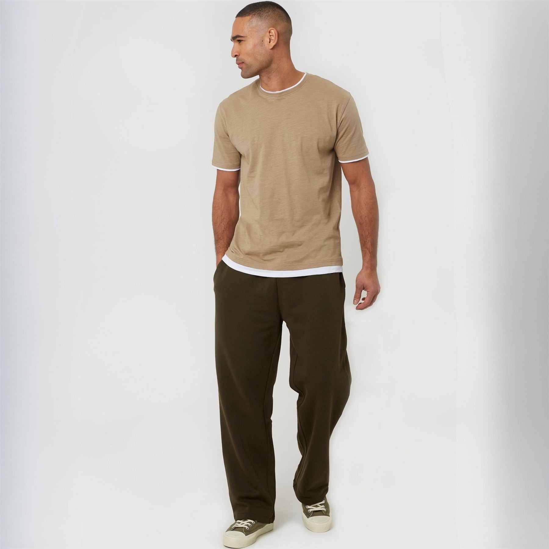 Brave Soul Wide Leg Joggers With Open Hem