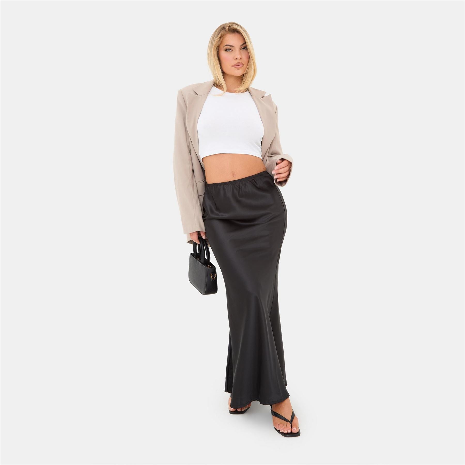 I Saw It First Bias Cut Satin Skirt