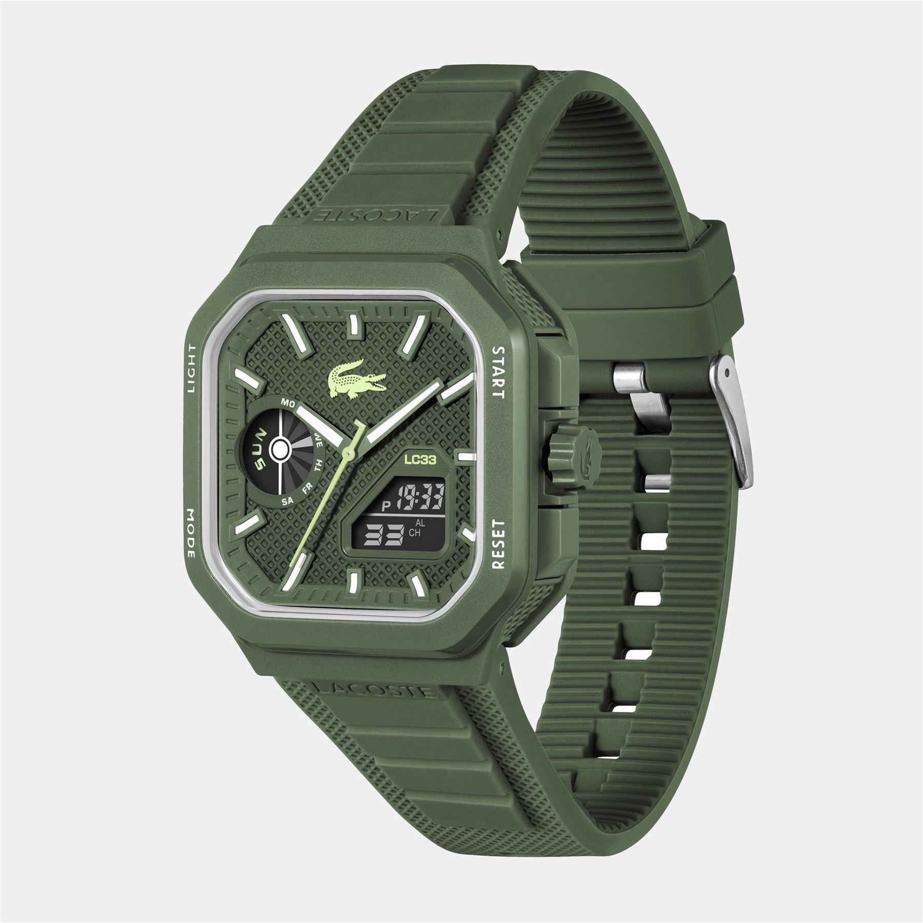Lacoste Mens Lc33 Silicone Analog Digital Watch