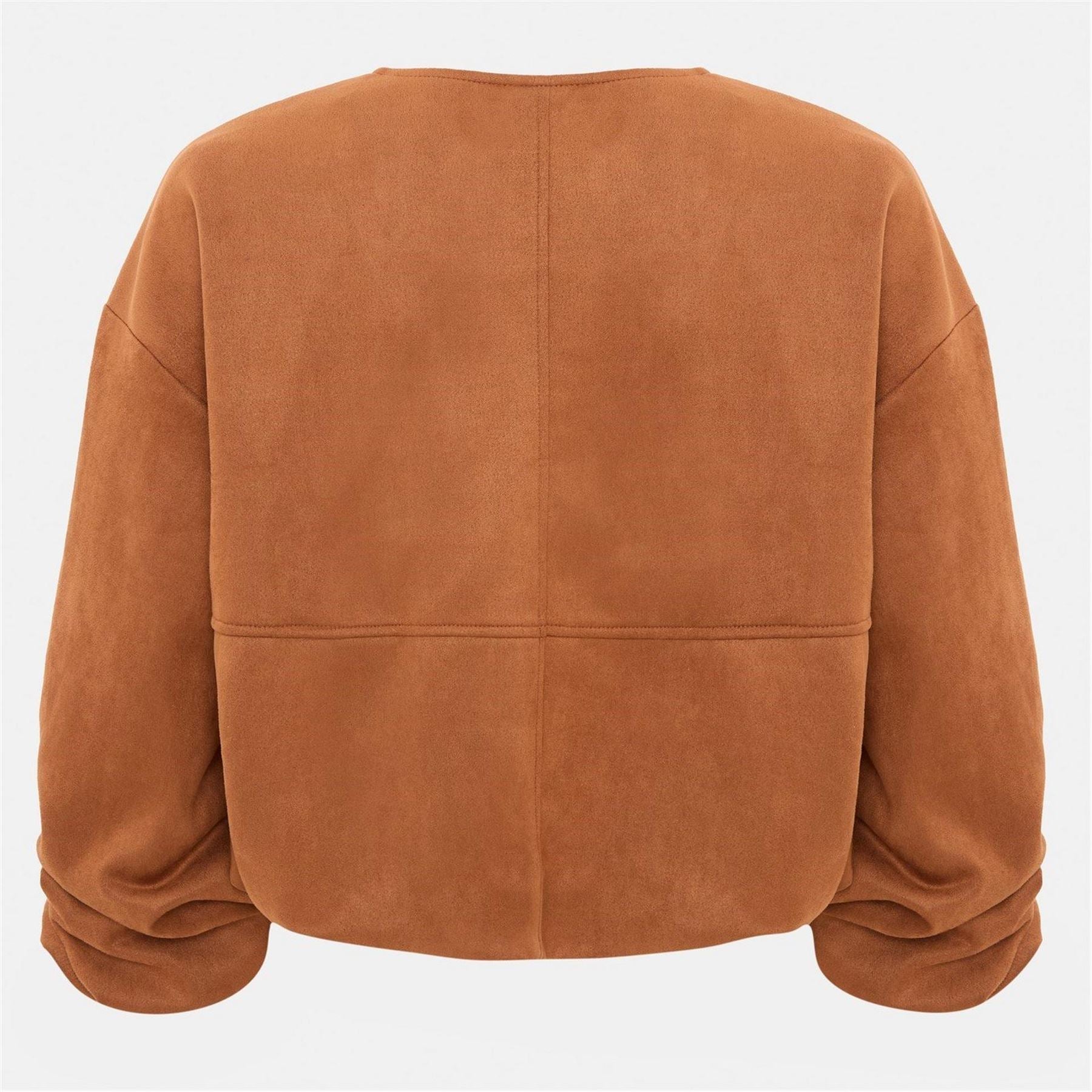 I Saw It First Suede Bubble Hem Jacket