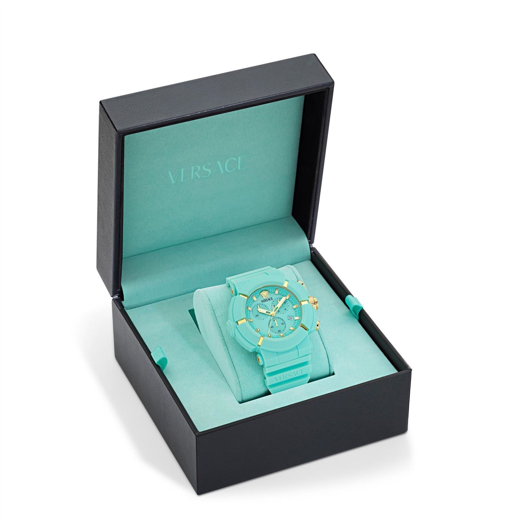 Versace Chronograph Fashion Rubber Bracelet Analogue Watch