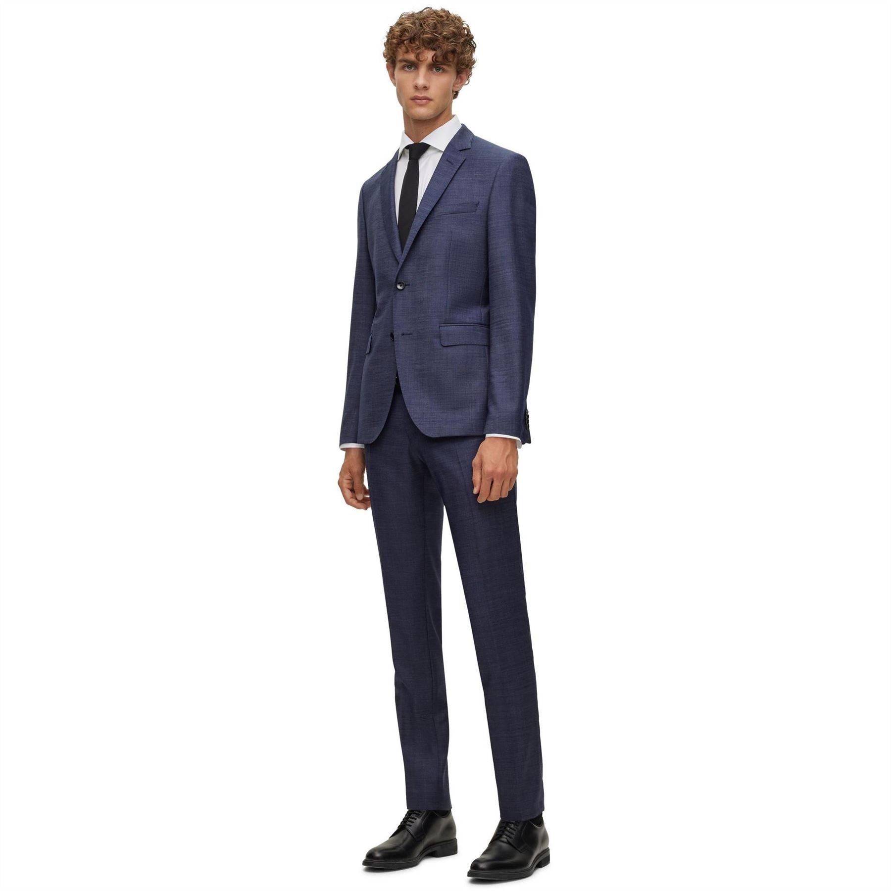 Boss Collared Neck Point Collar Long Sleeve Shirt