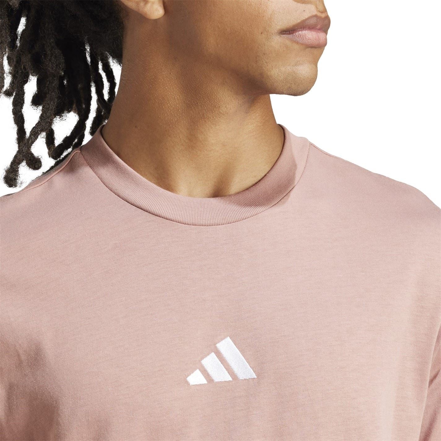 adidas Mens Essential Three Stripes Single Jersey Tee