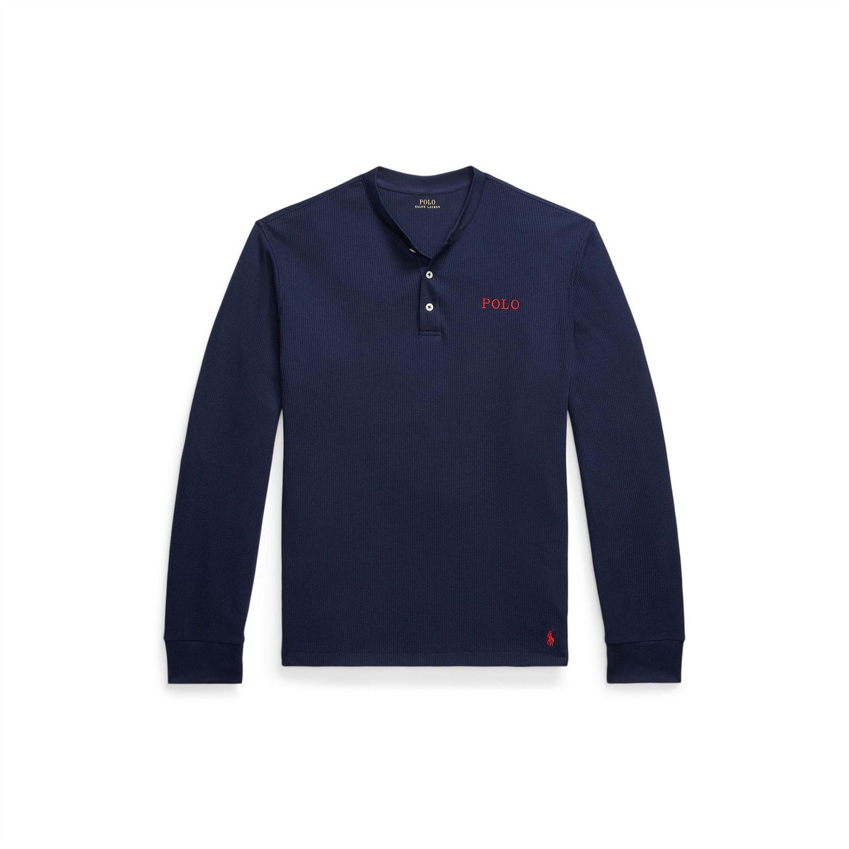 Polo Ralph Lauren Waffle Knit Henley Long Sleeve Top