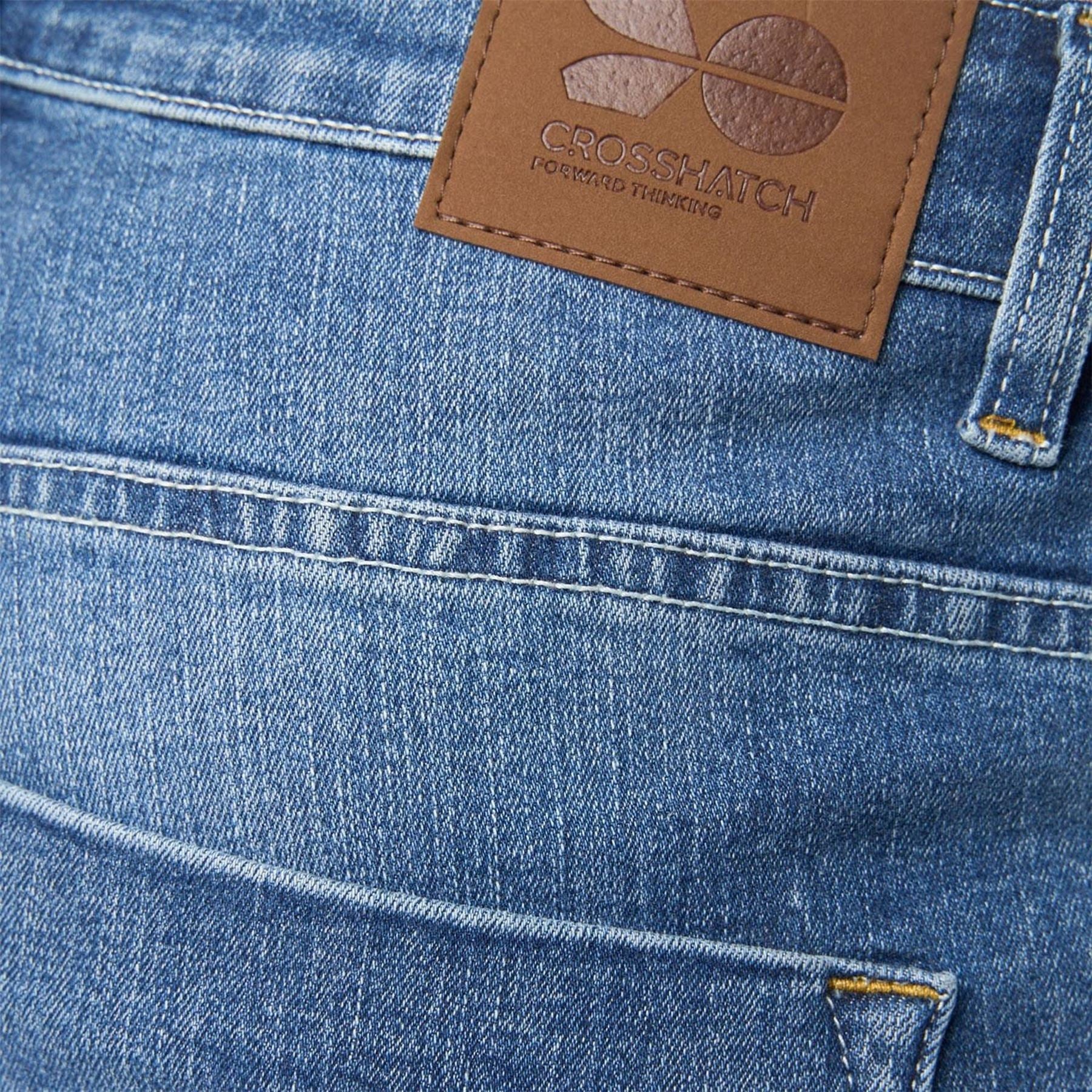 Crosshatch Scratch Detail Denim Shorts