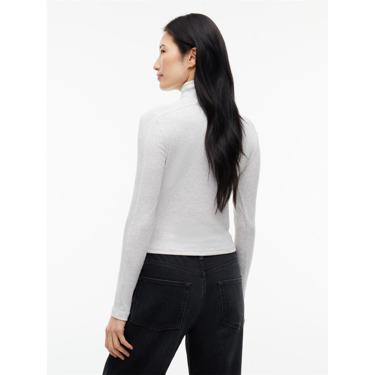 Tommy Jeans Badge Cotton Roll Neck Long Sleeve T-Shirt
